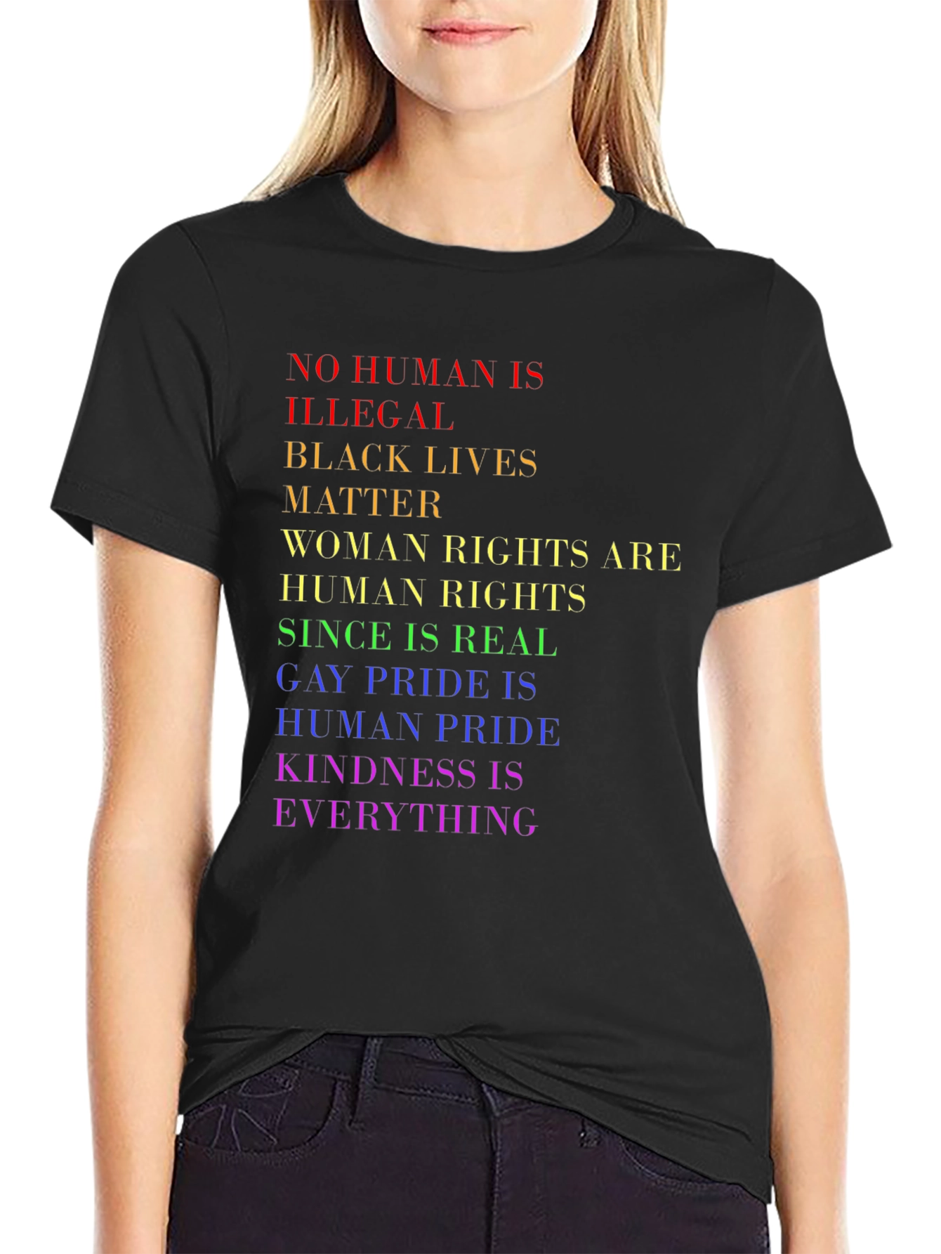 Equality Pride T-Shirt - No Human is Illegal