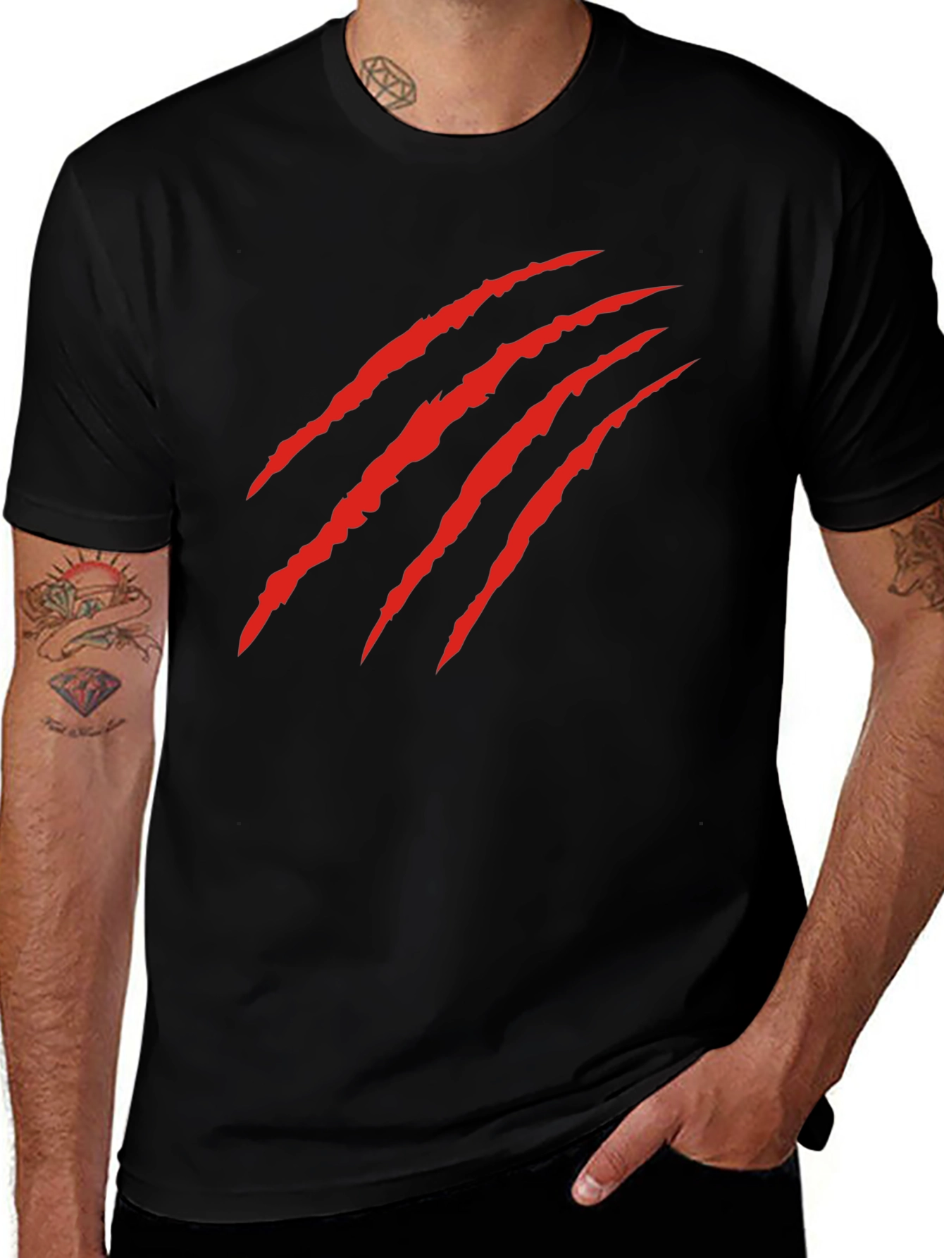 Claw Mark Graphic T-Shirt - Bold Statement Tee