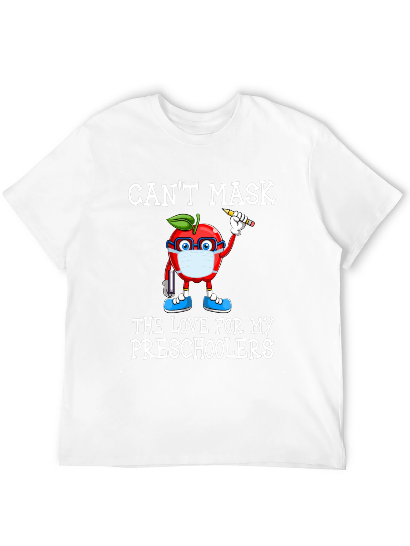 Teacher Apple Mask T-Shirt - Preschool Love
