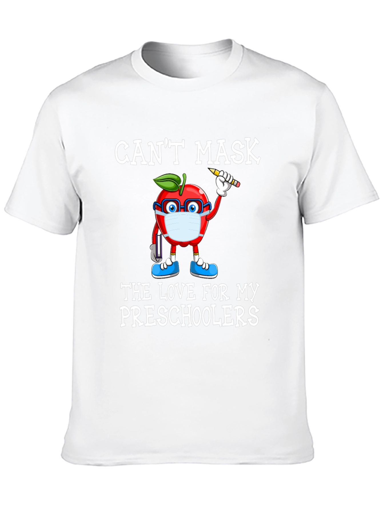 Teacher Apple Mask T-Shirt - Preschool Love