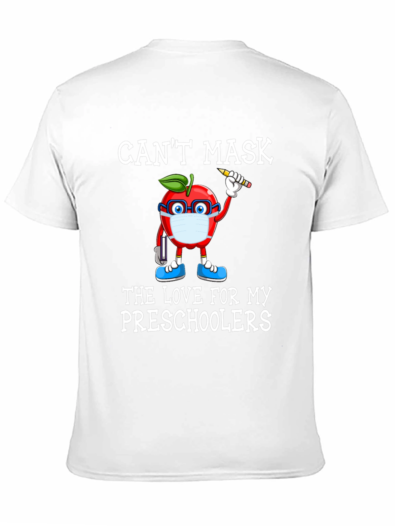 Teacher Apple Mask T-Shirt - Preschool Love