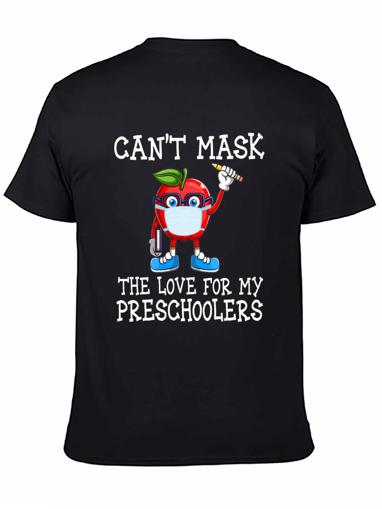 Teacher Apple Mask T-Shirt - Preschool Love