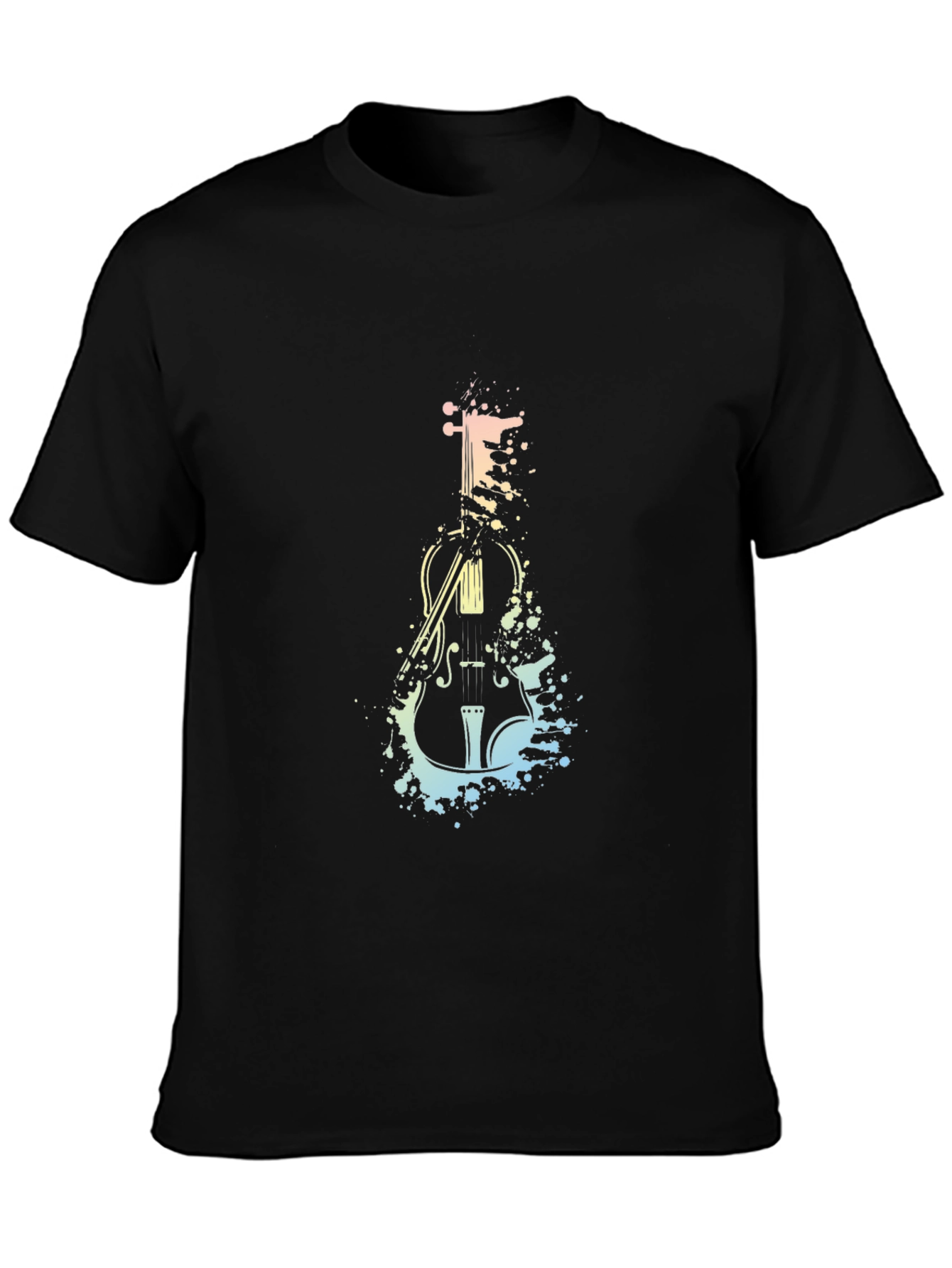 Violin Splash Graphic Tee - Black