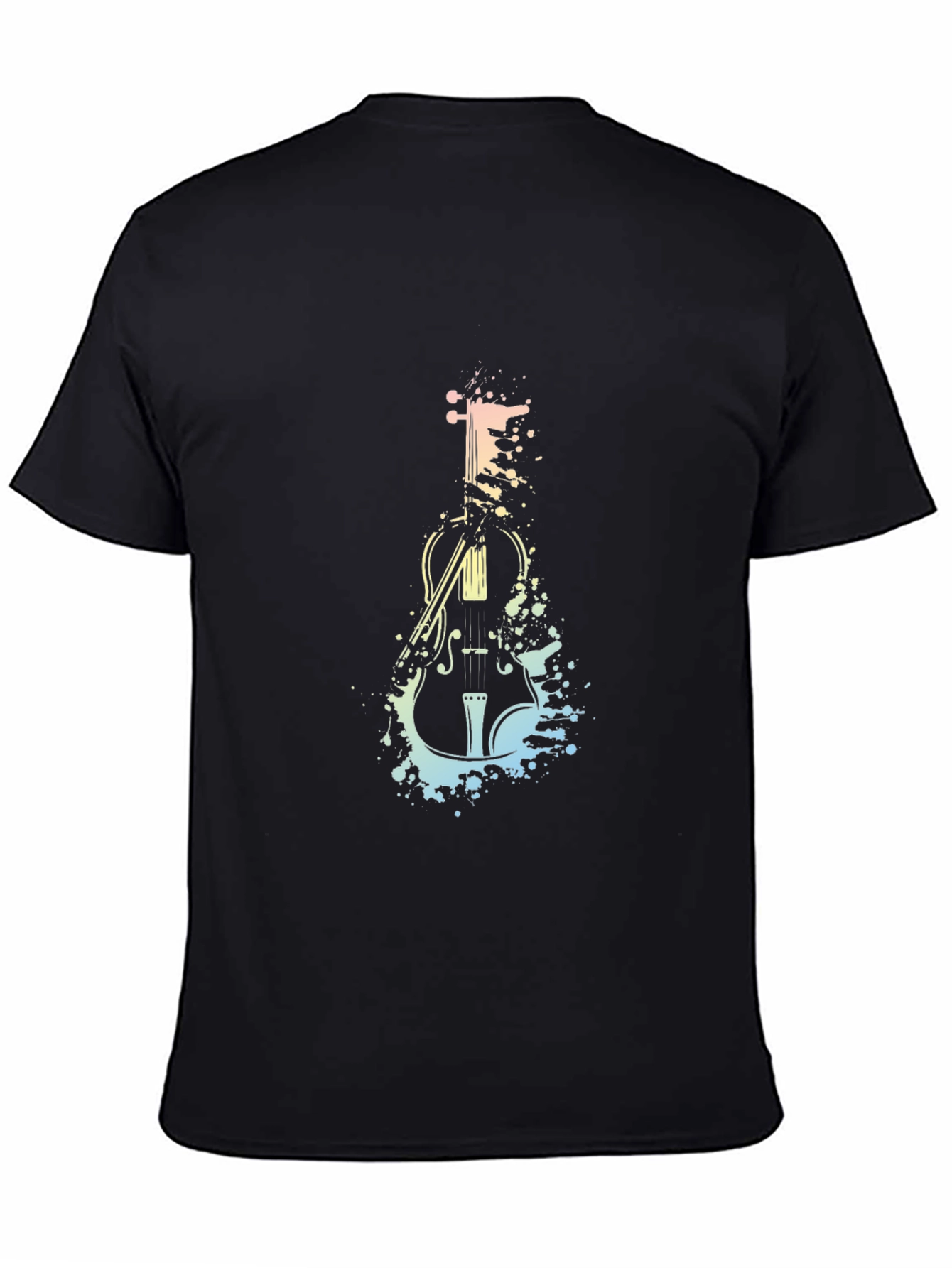 Violin Splash Graphic Tee - Black
