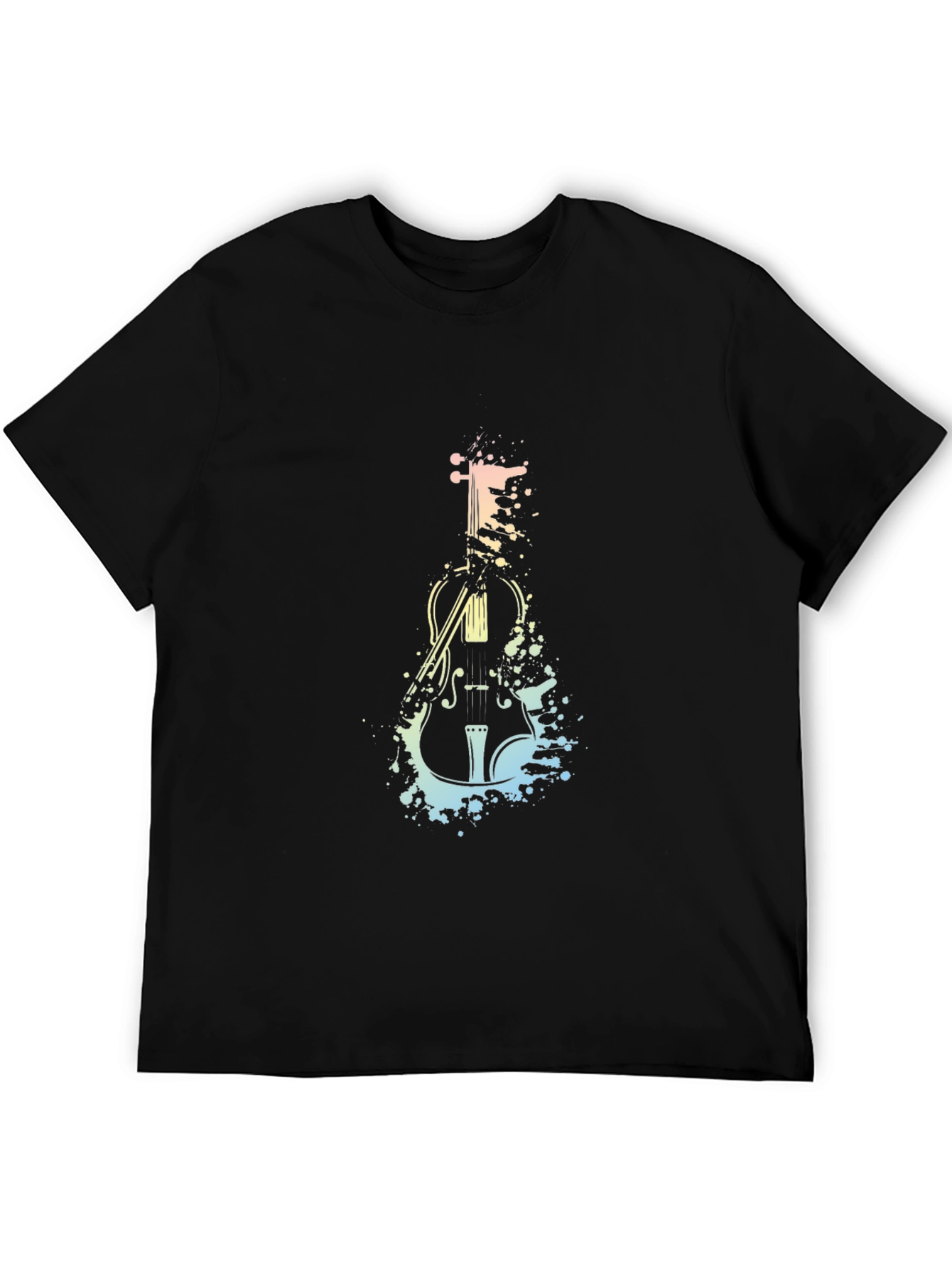 Violin Splash Graphic Tee - Black