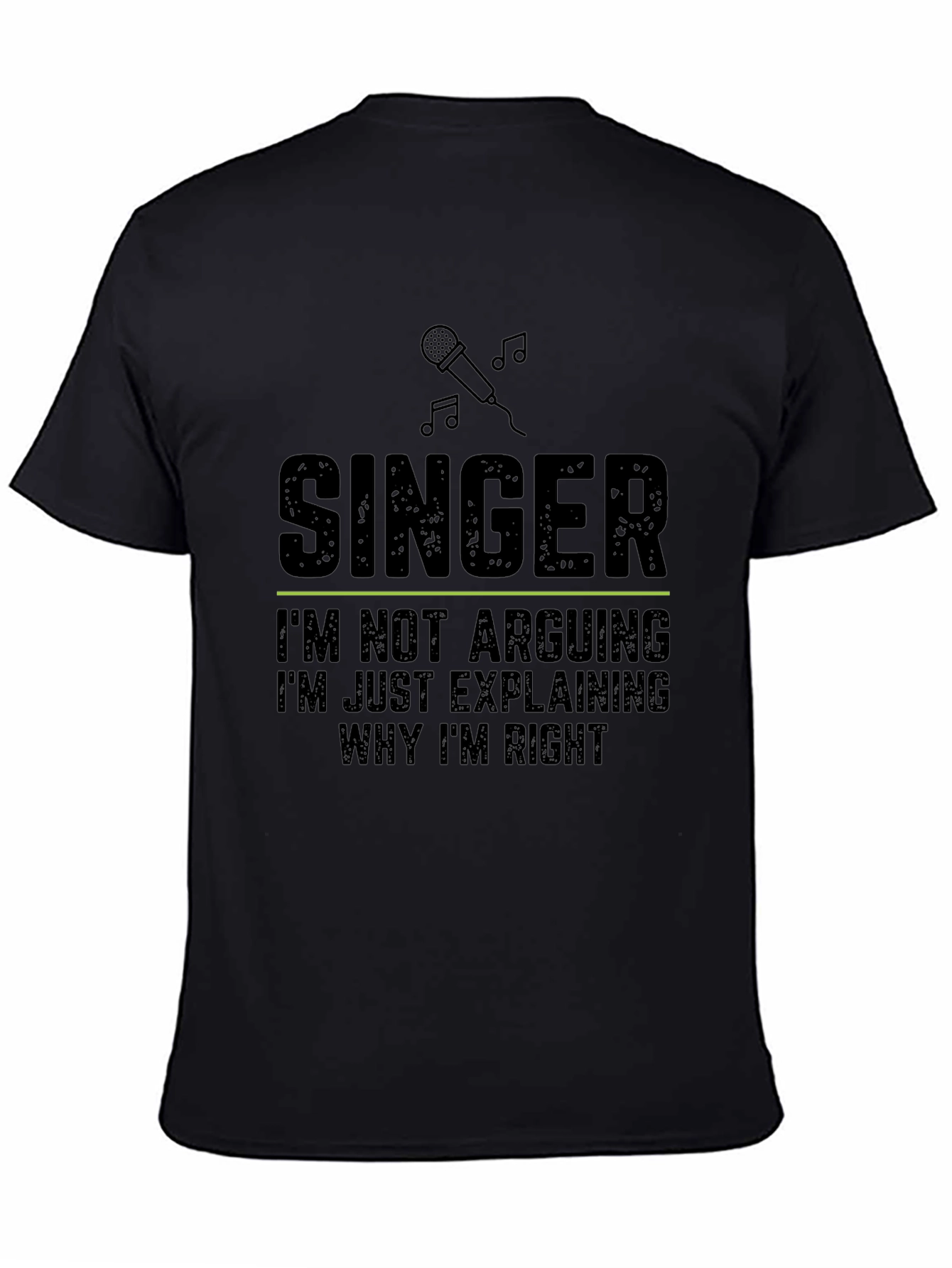 Singer Explaining Rightness Black T-Shirt