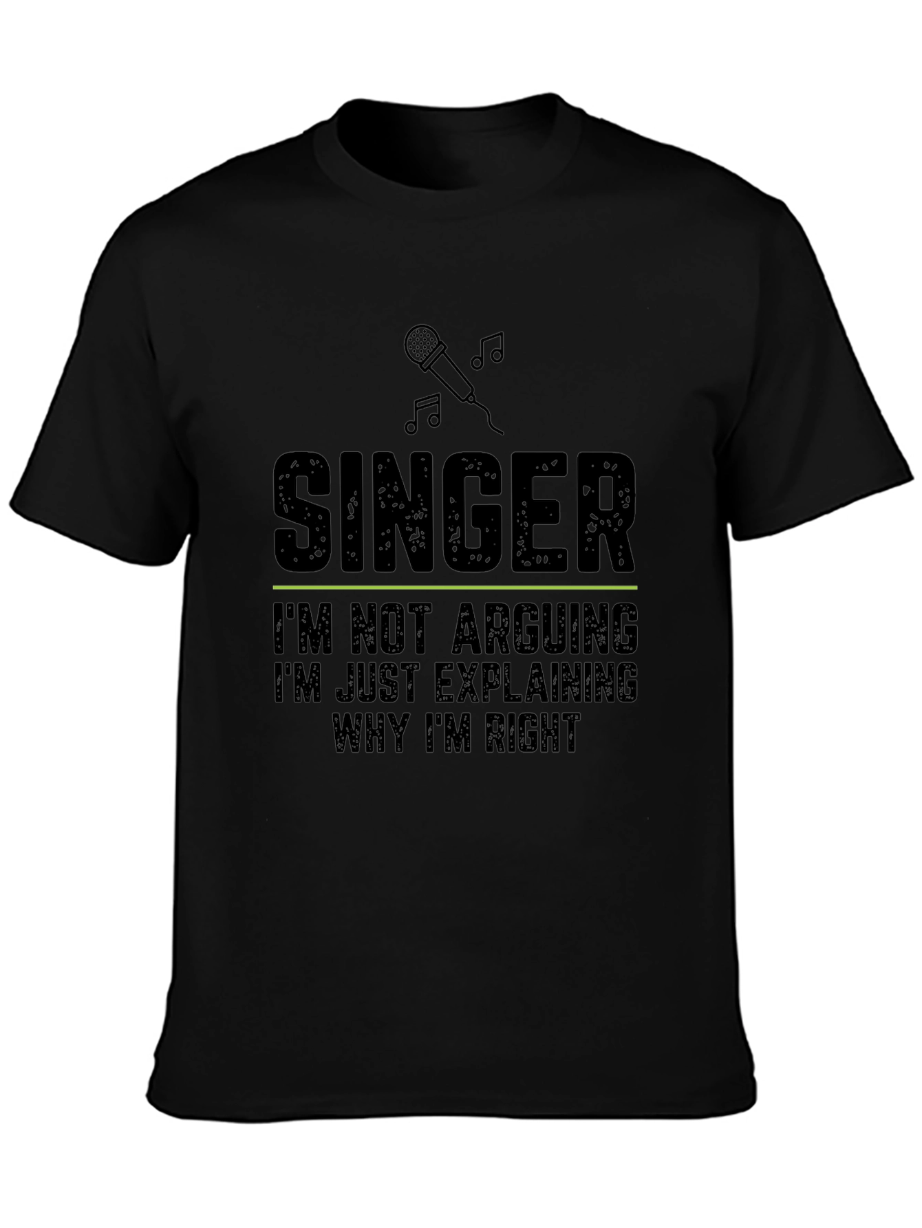 Singer Explaining Rightness Black T-Shirt