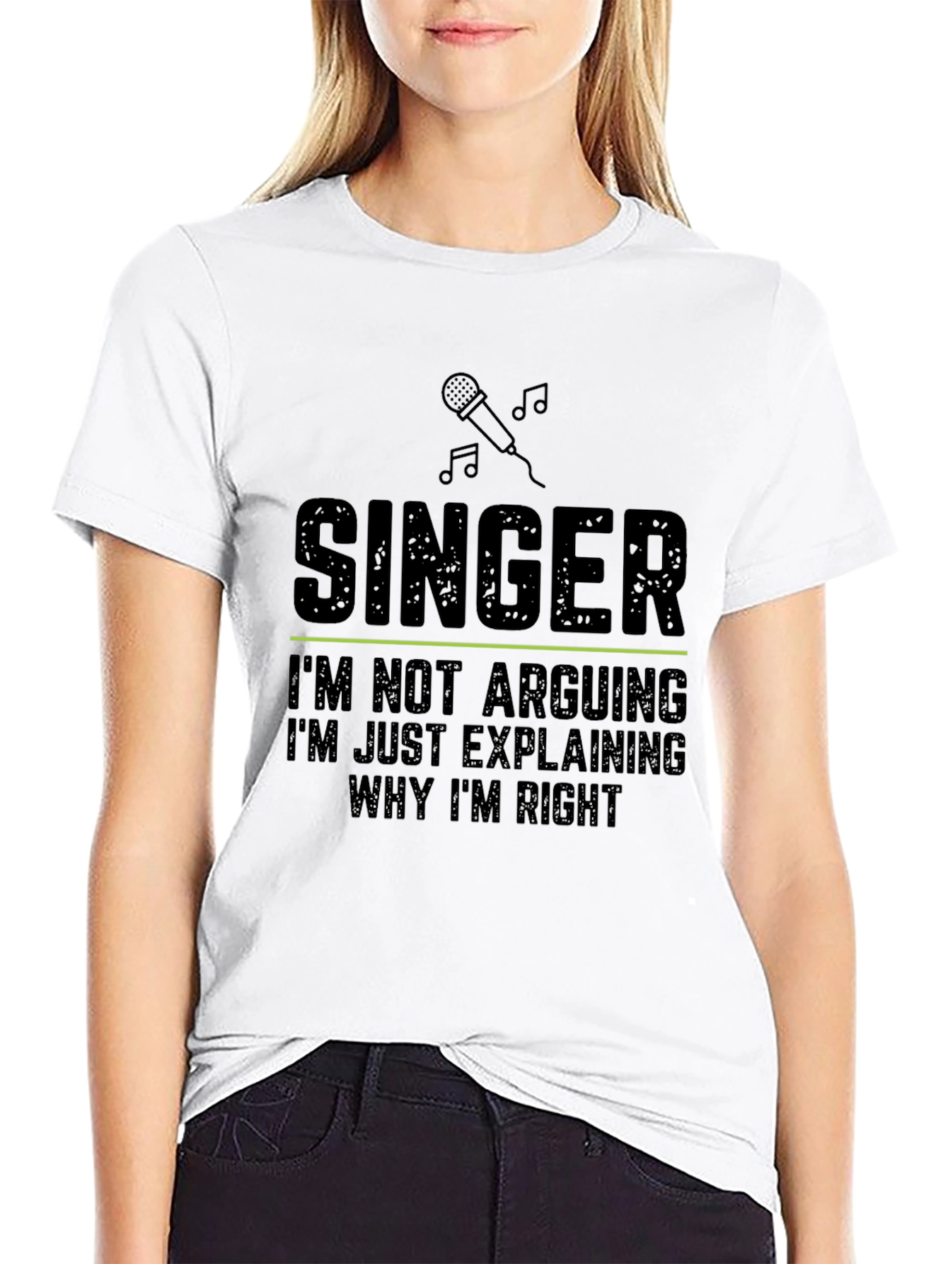 Singer Explaining Rightness Black T-Shirt
