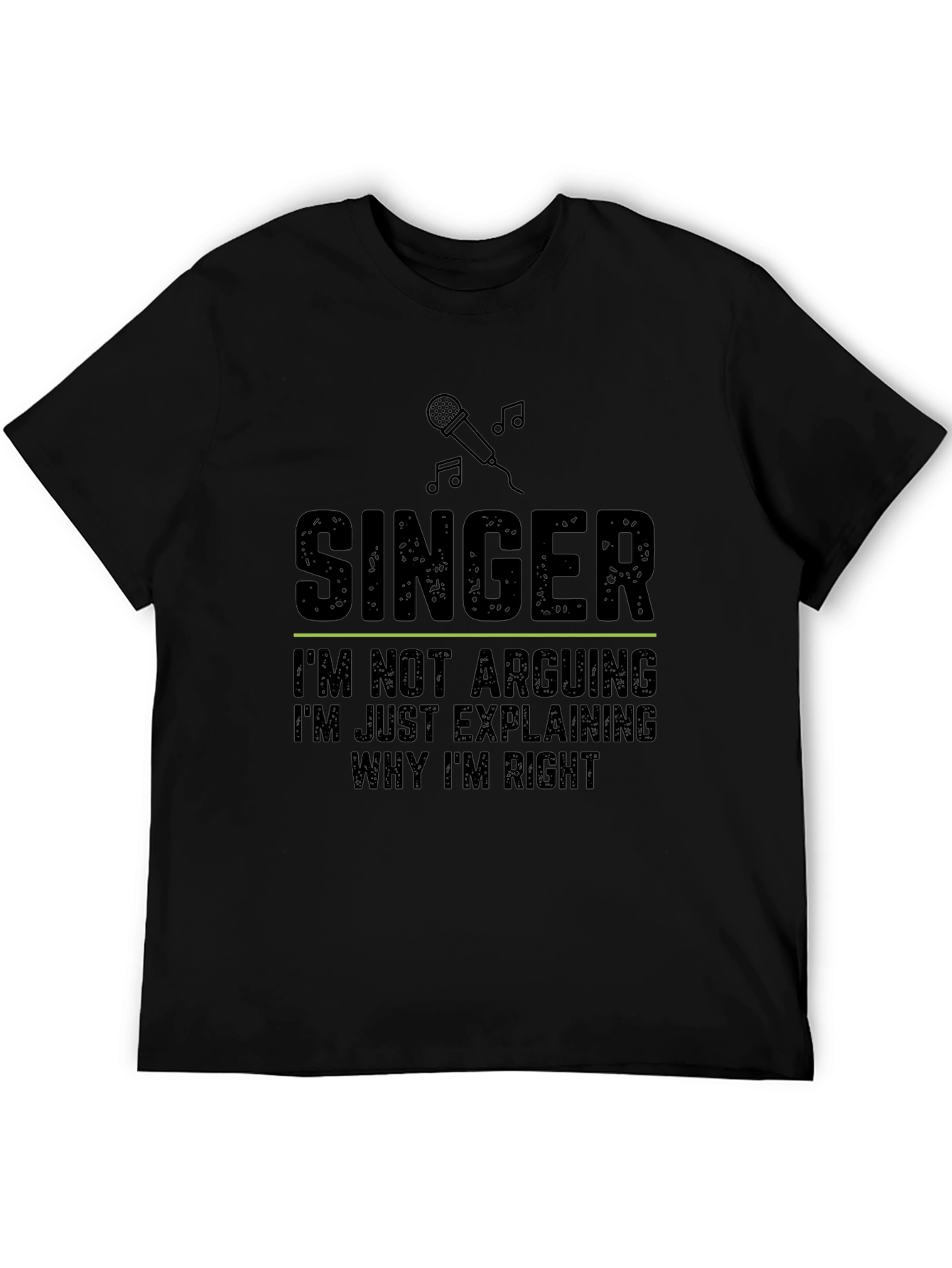 Singer Explaining Rightness Black T-Shirt