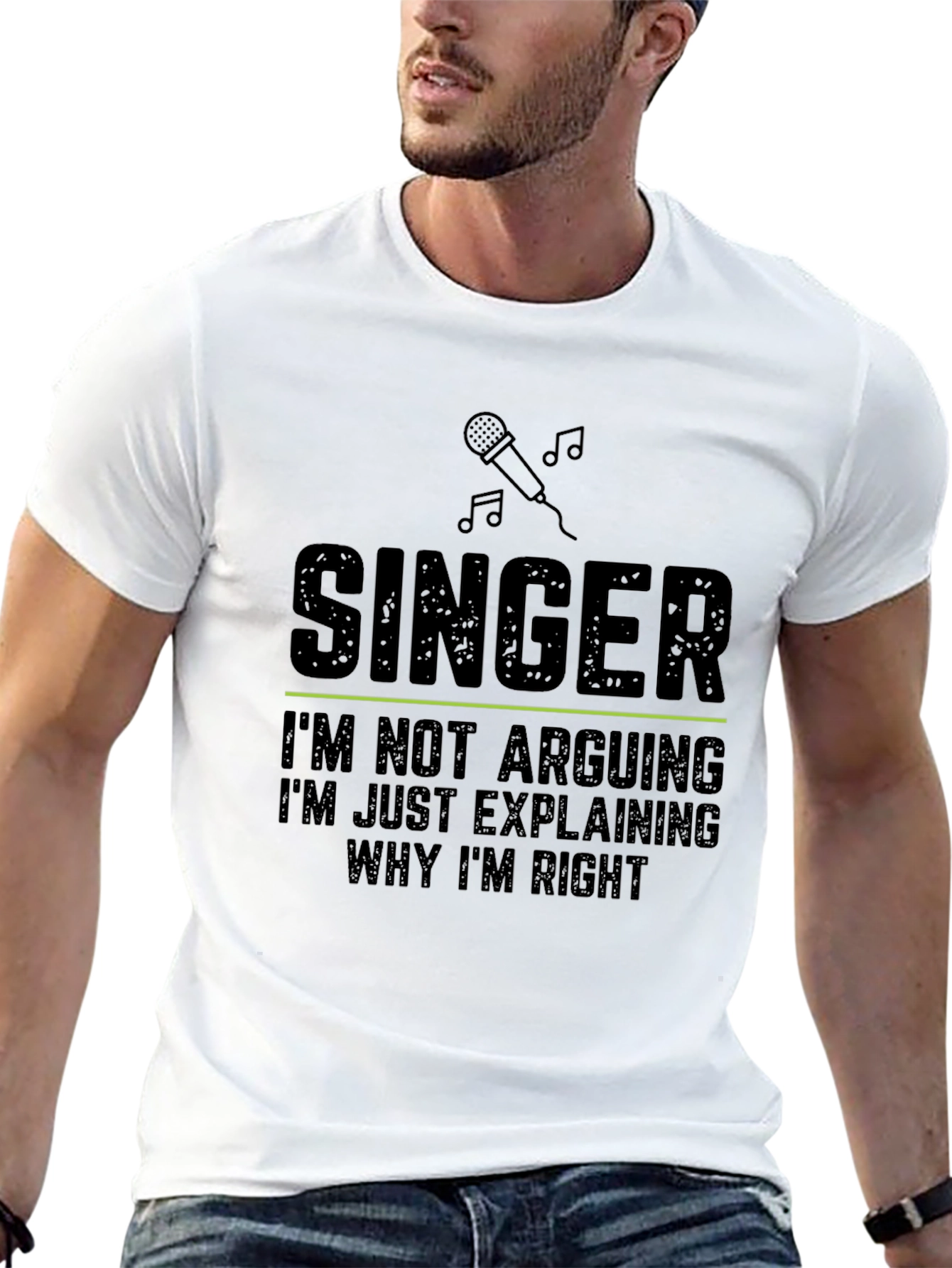 Singer Explaining Rightness Black T-Shirt