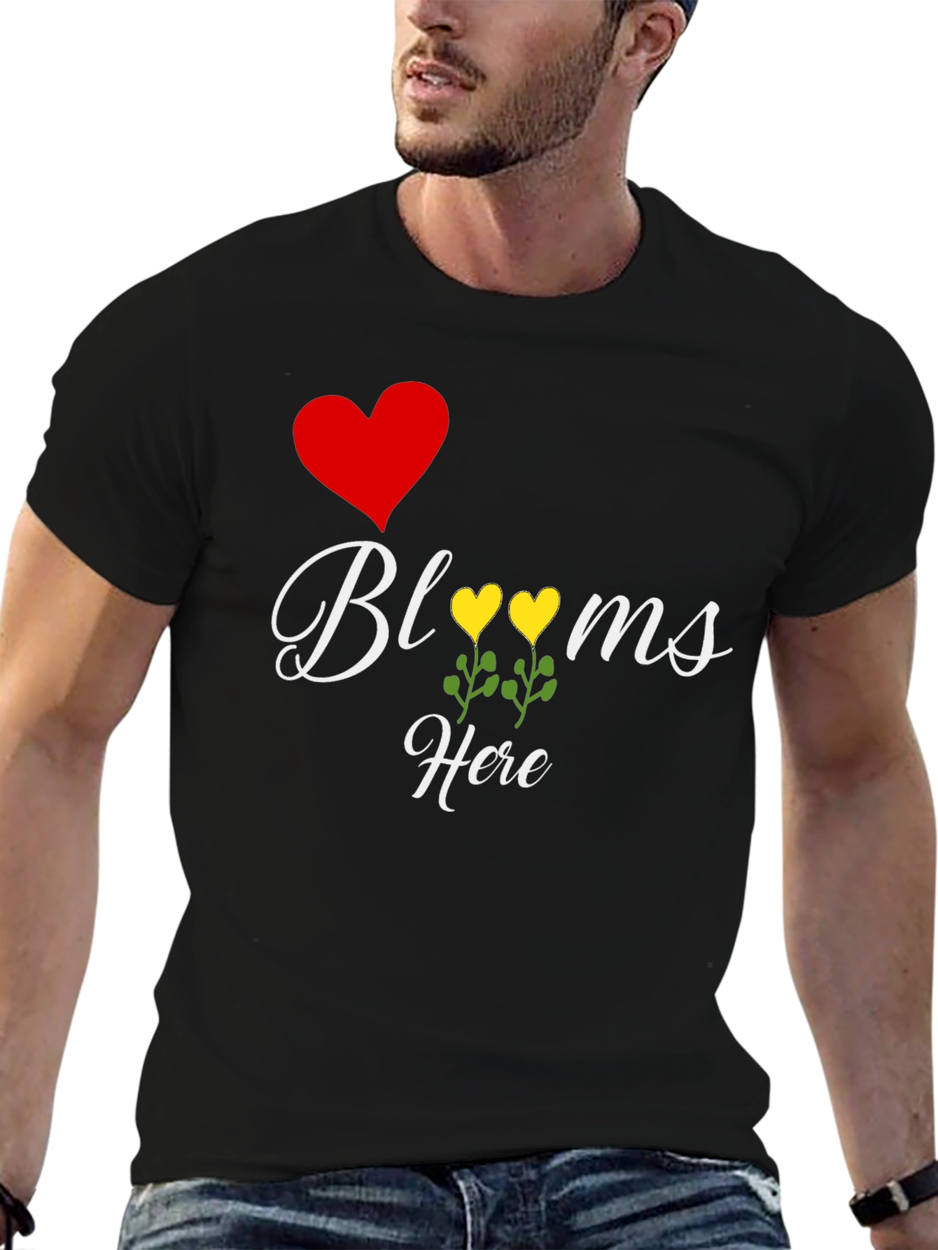 I Heart Blooms Here T-Shirt Black Tee