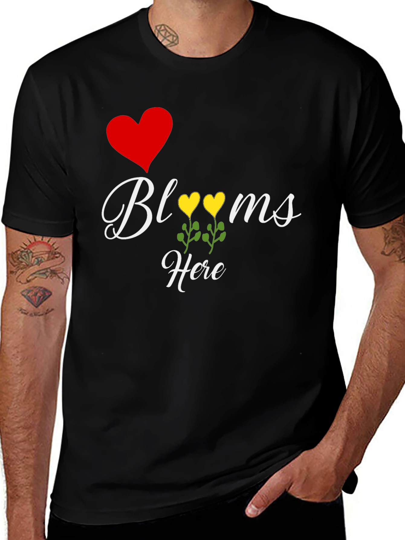 I Heart Blooms Here T-Shirt Black Tee