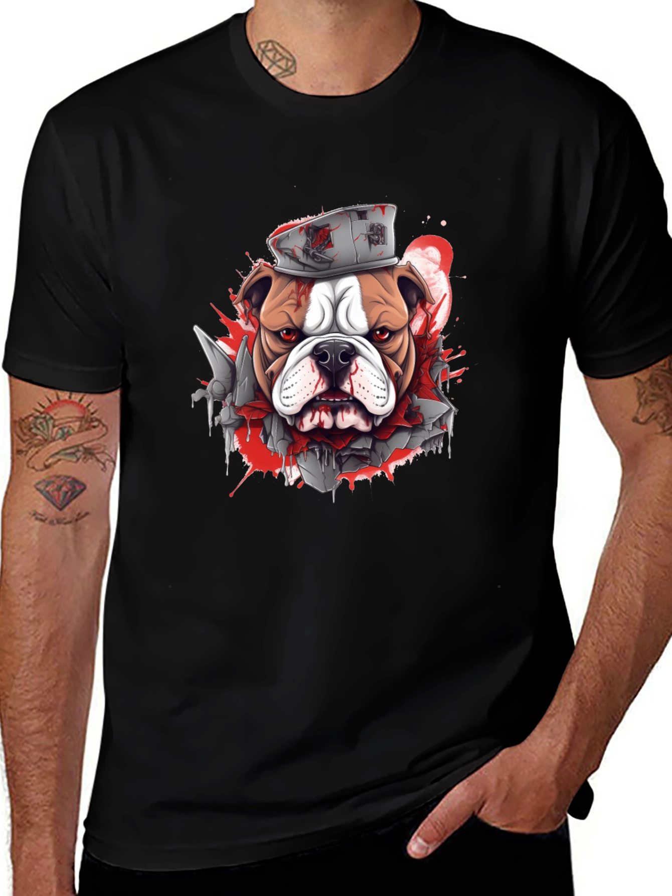 Bulldog Graphic Tee - Edgy Streetwear