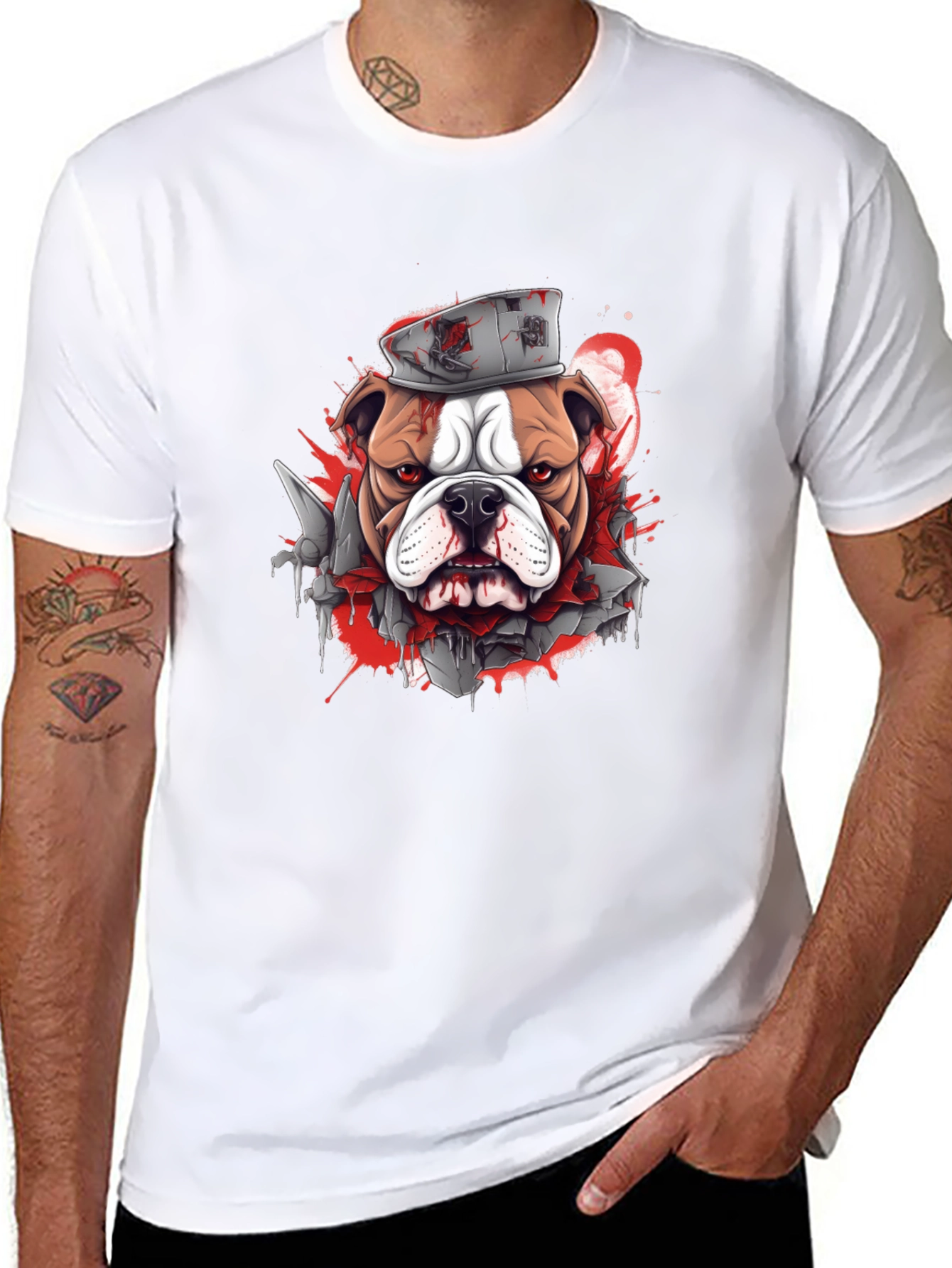 Bulldog Graphic Tee - Edgy Streetwear