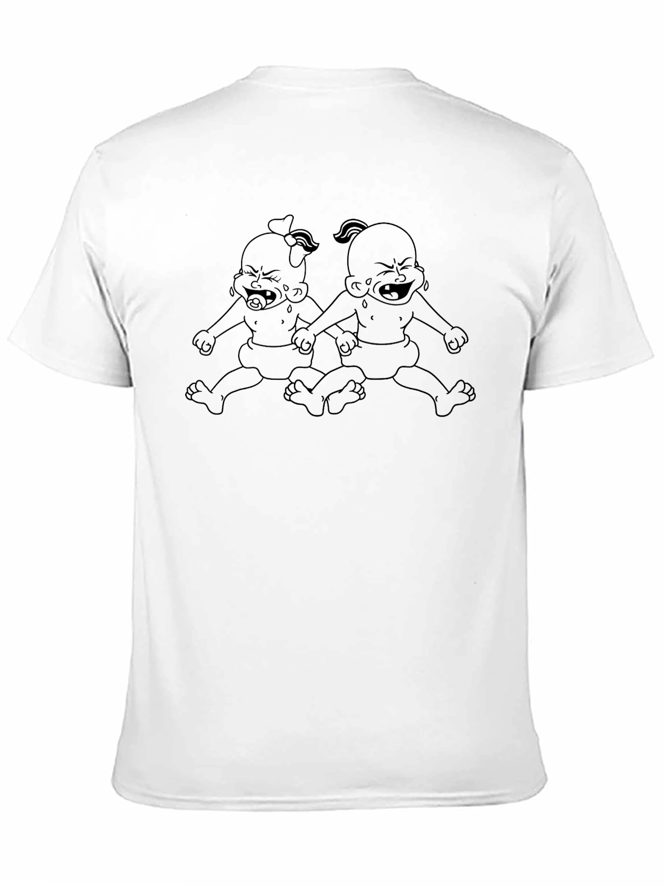 Black Cartoon Twins Graphic T-Shirt