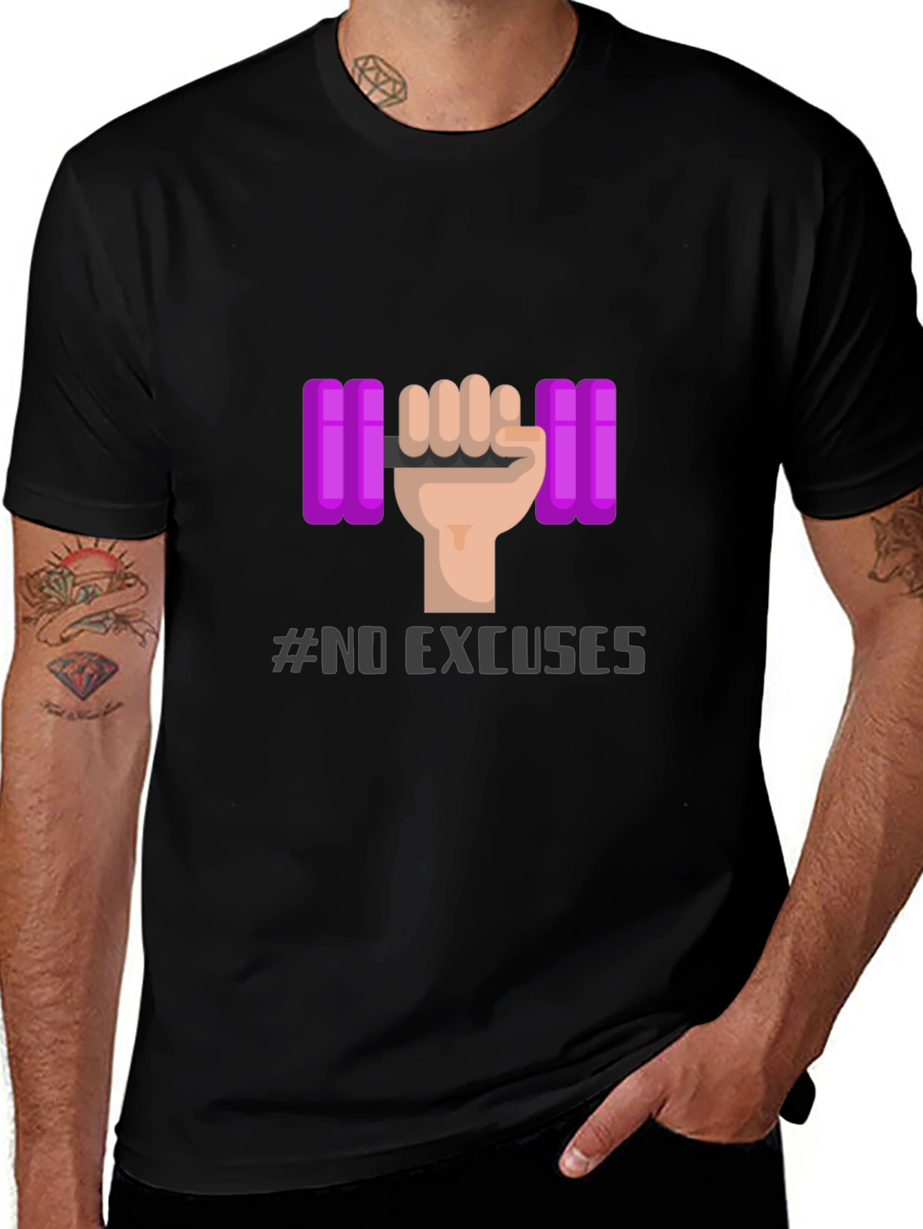 No Excuses Fitness T-Shirt - Gym Motivation Apparel
