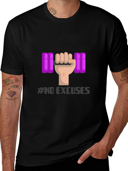 No Excuses Fitness T-Shirt - Gym Motivation Apparel