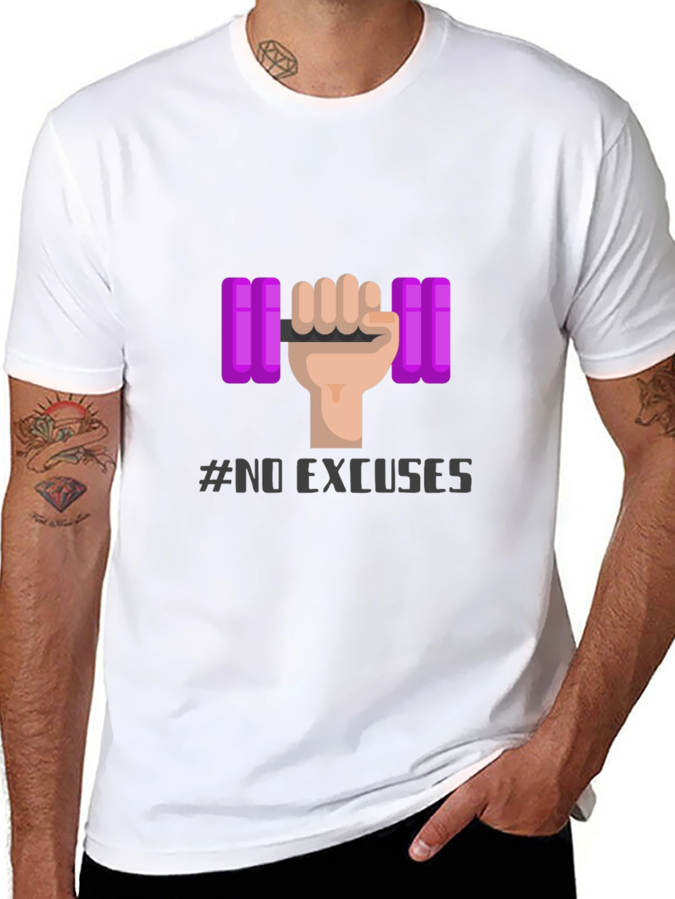 No Excuses Fitness T-Shirt - Gym Motivation Apparel