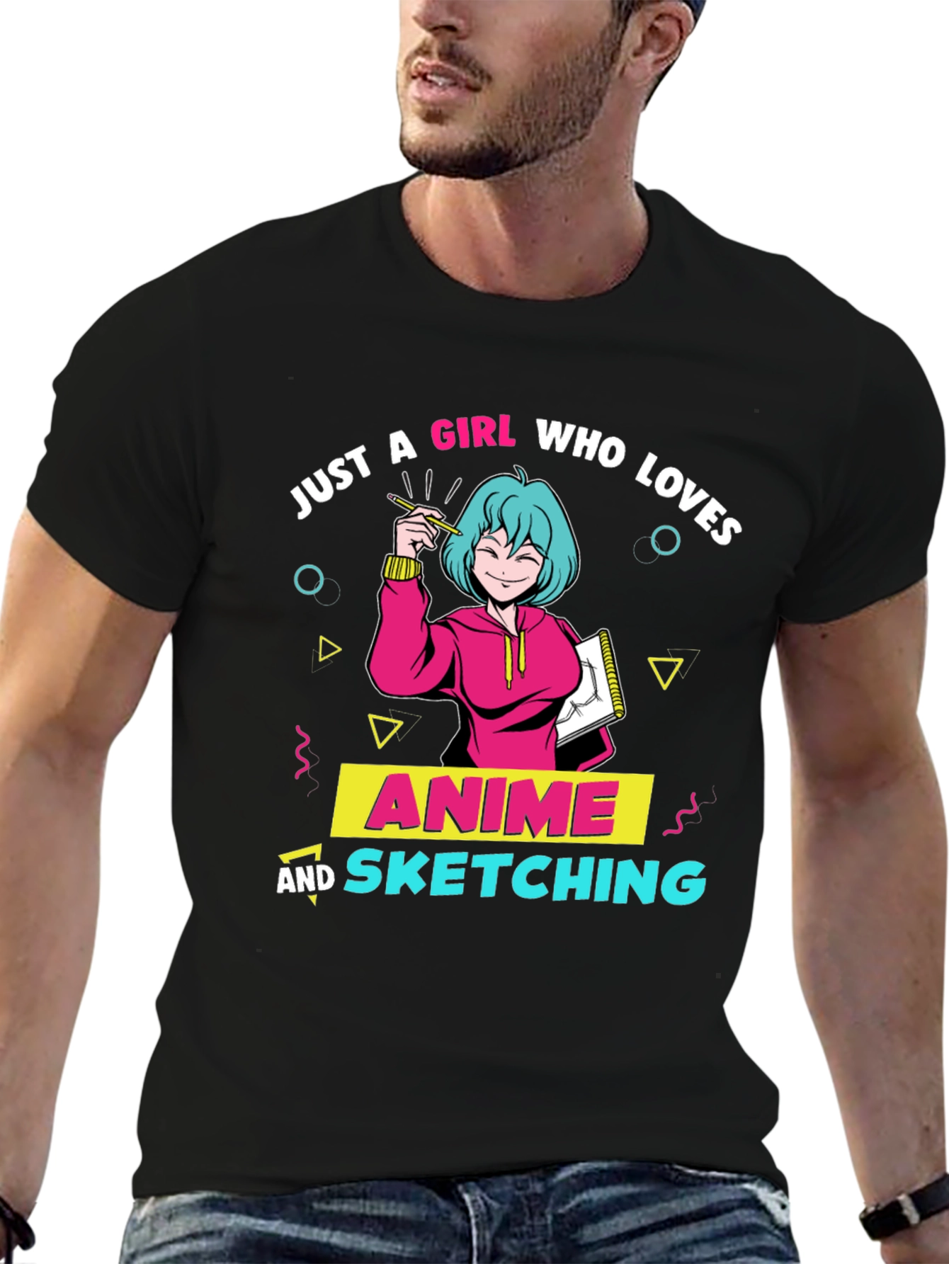 Anime Sketching Girl T-Shirt
