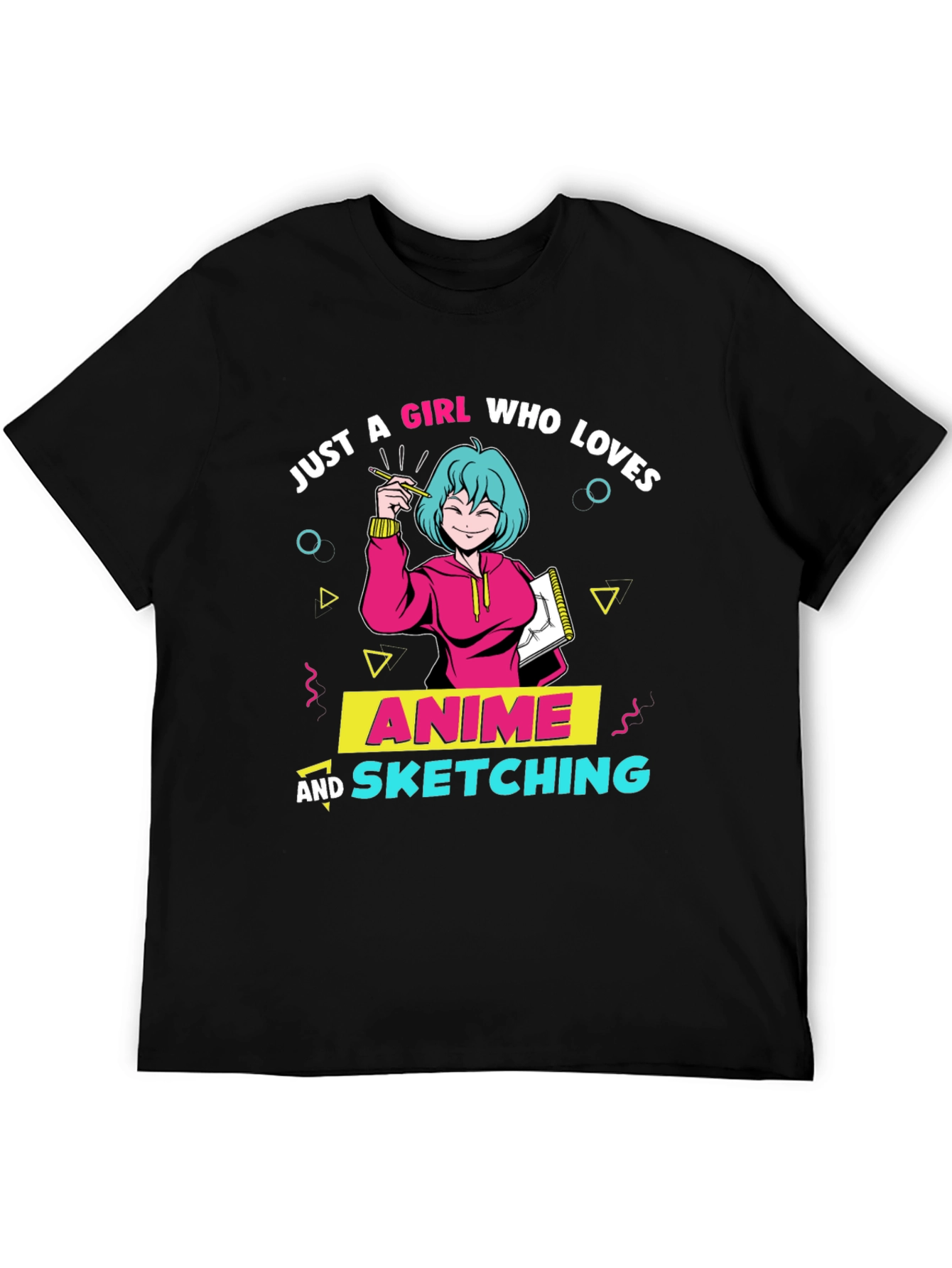 Anime Sketching Girl T-Shirt