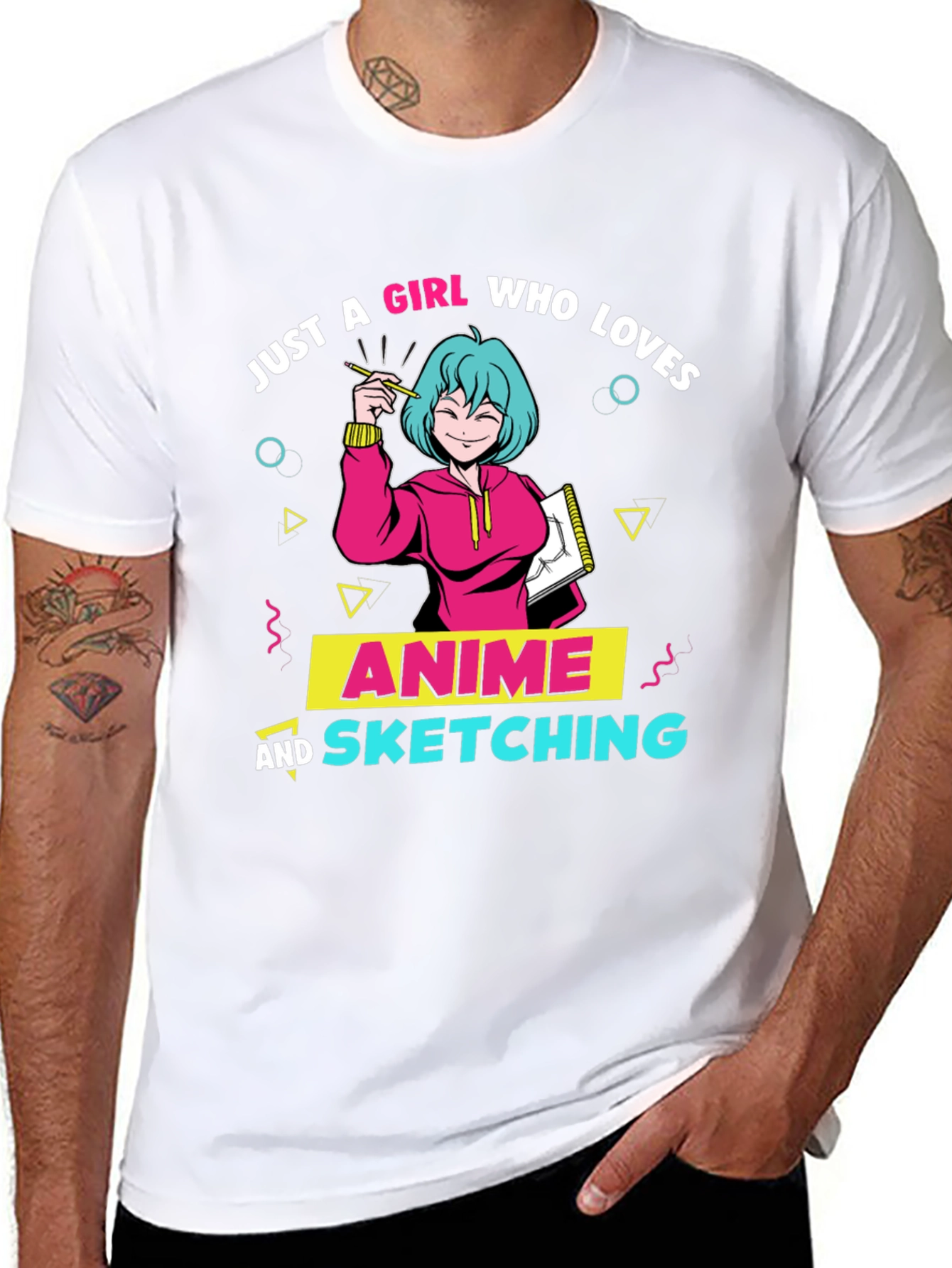 Anime Sketching Girl T-Shirt