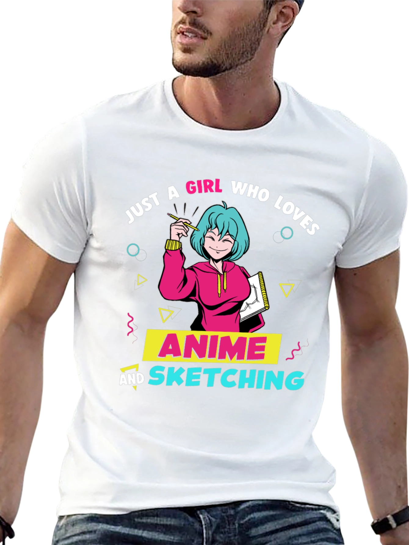 Anime Sketching Girl T-Shirt