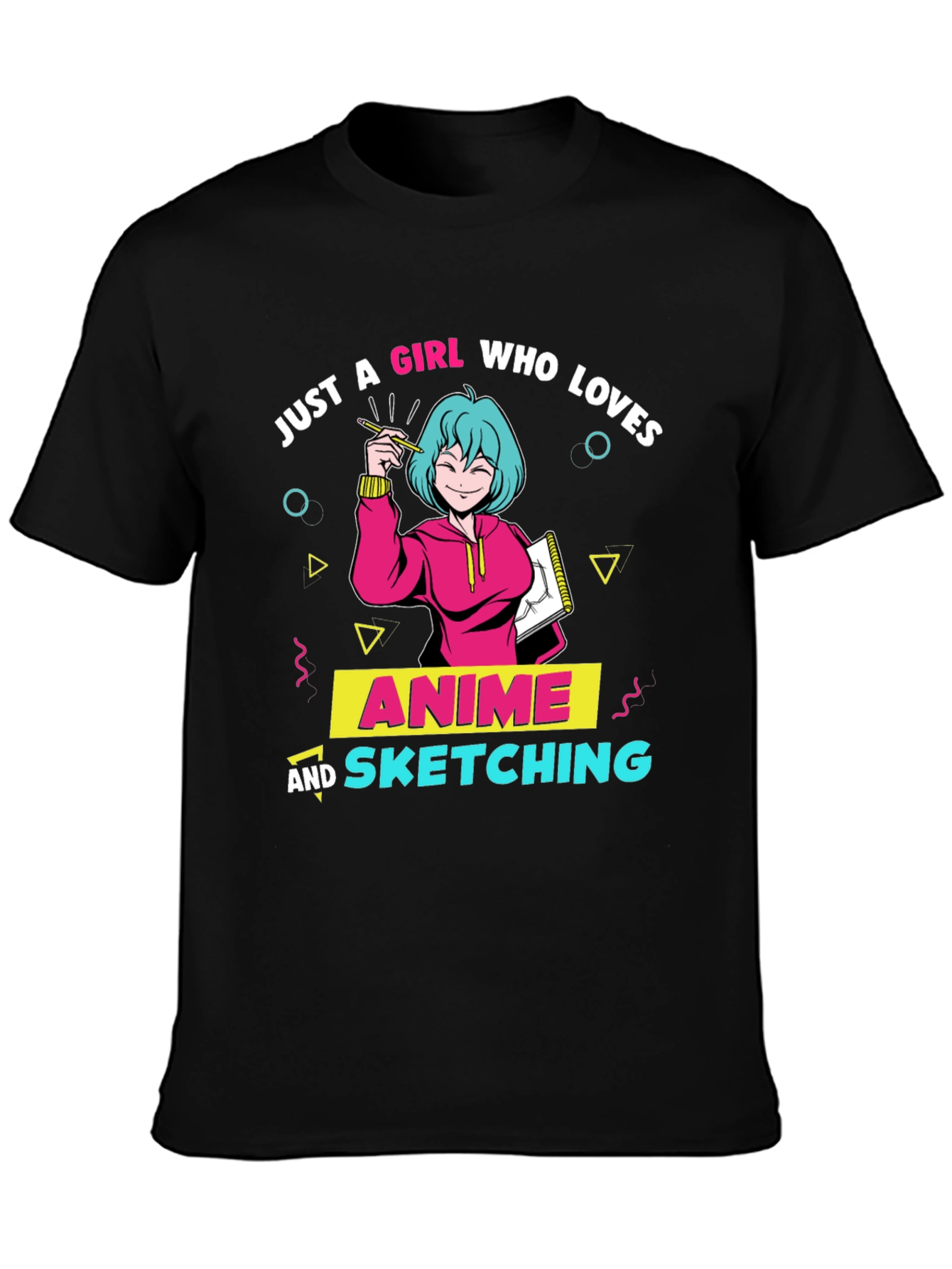 Anime Sketching Girl T-Shirt