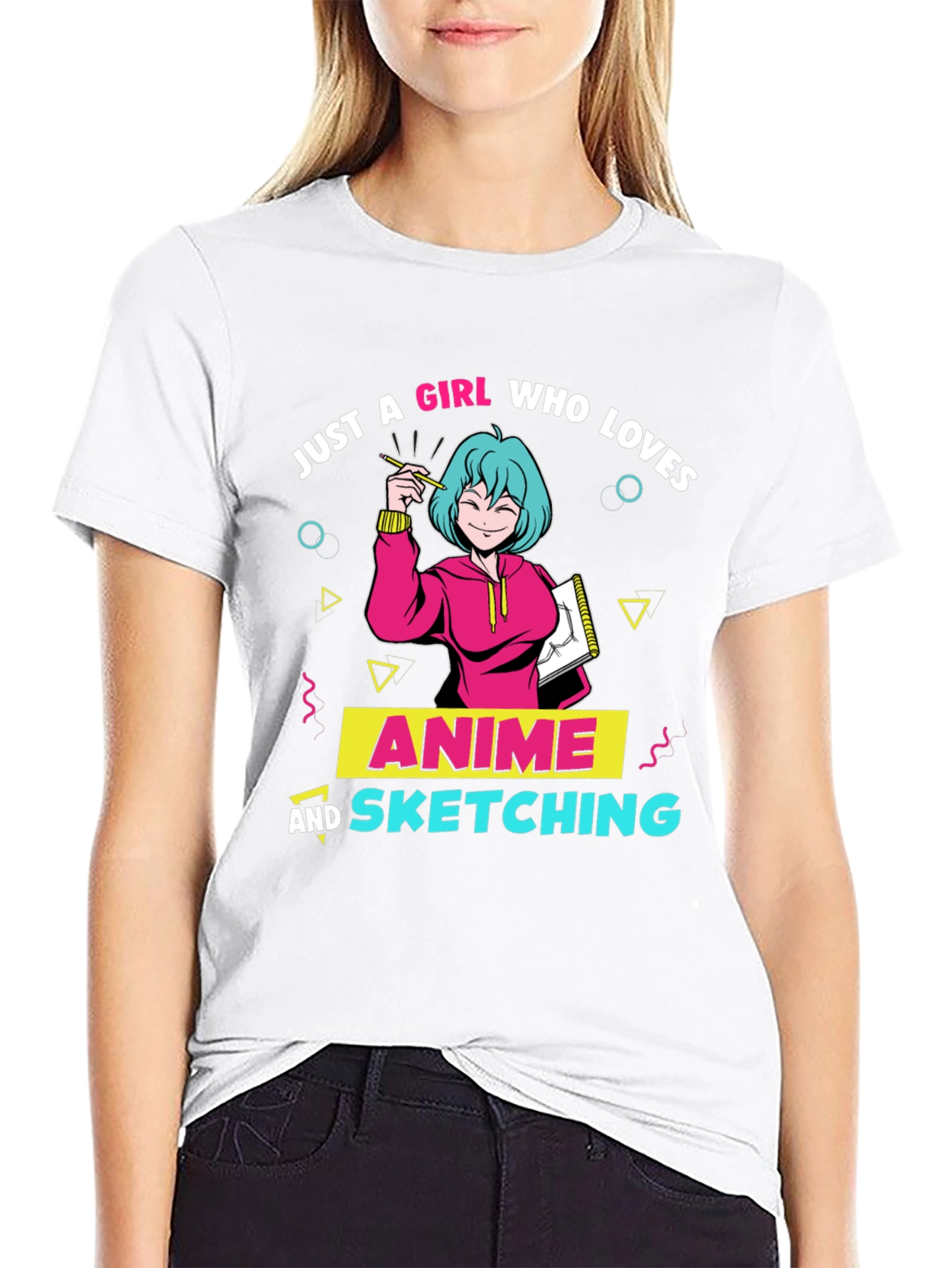 Anime Sketching Girl T-Shirt