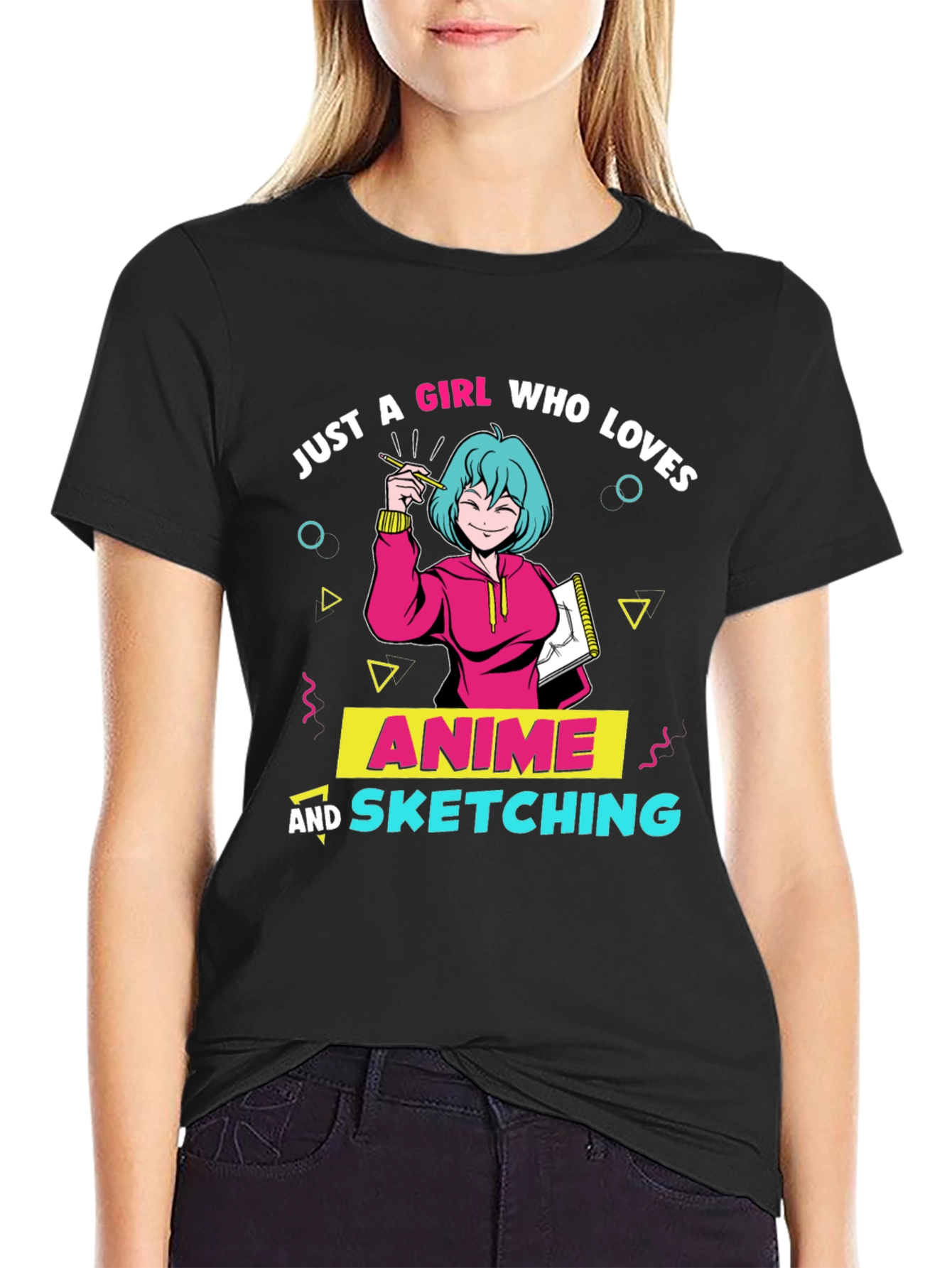 Anime Sketching Girl T-Shirt