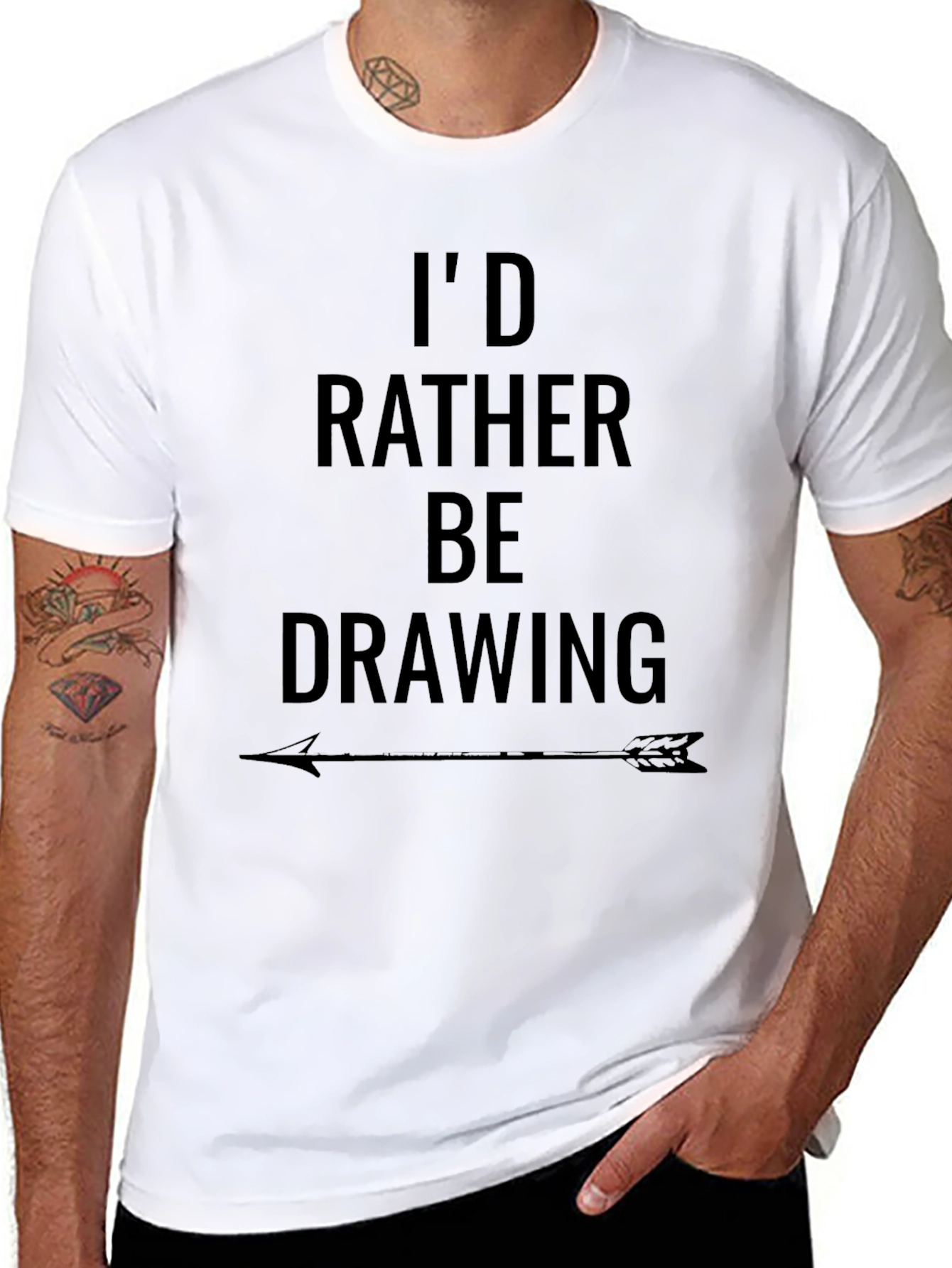 Id Rather Be Drawing T-Shirt - Graphic Tee