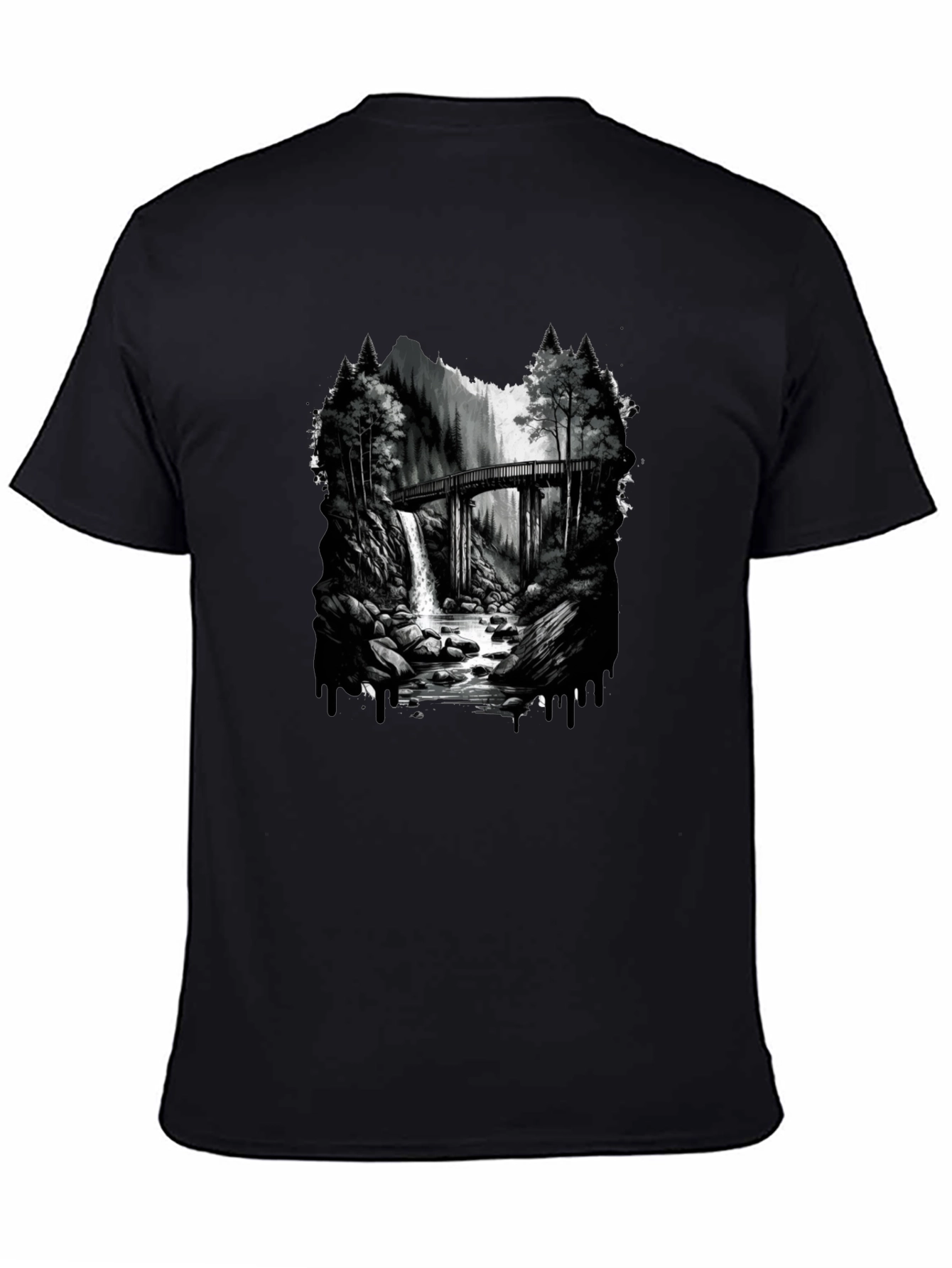 Waterfall Bridge Graphic Tee - Nature Inspired Design