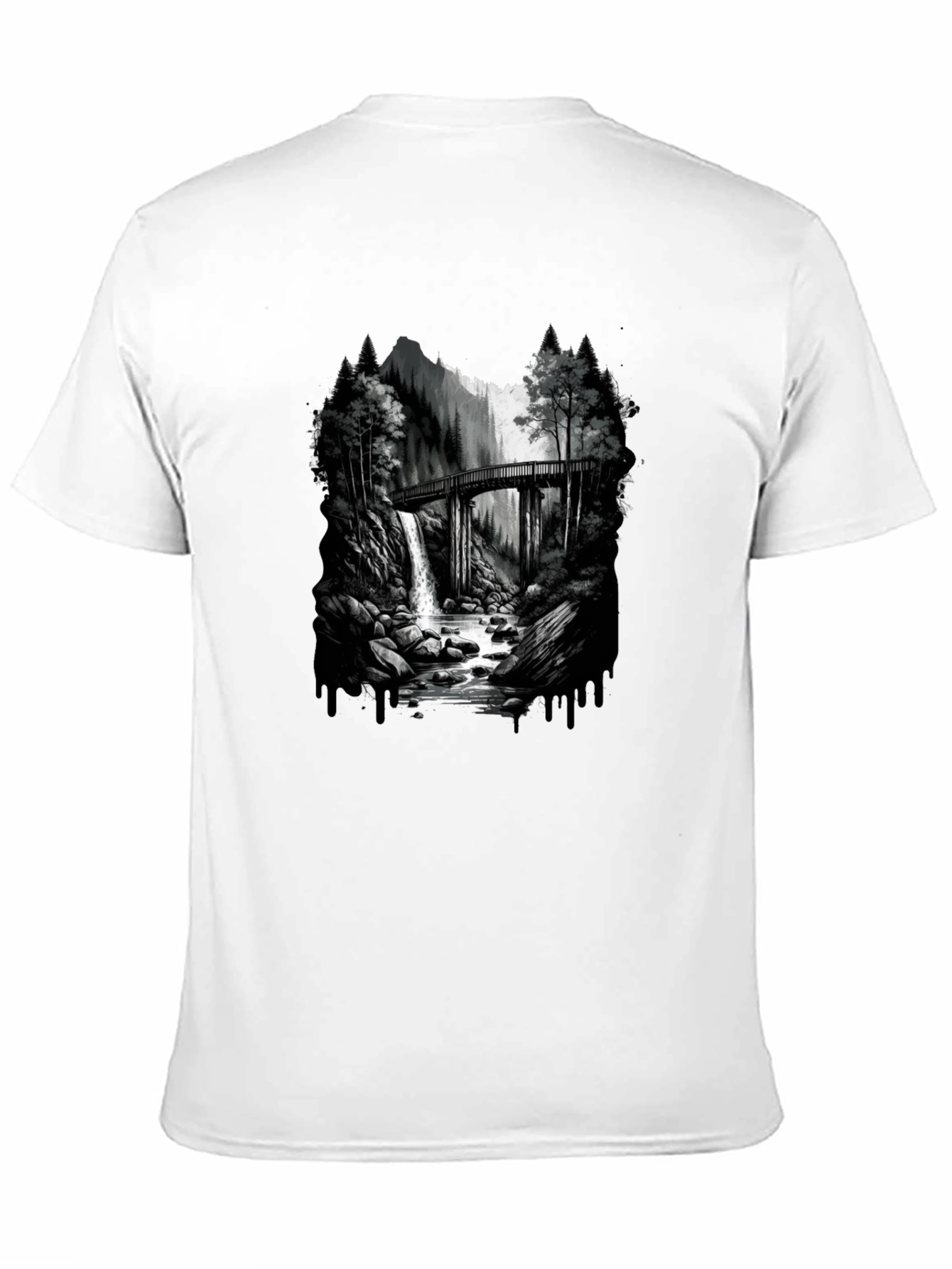 Waterfall Bridge Graphic Tee - Nature Inspired Design