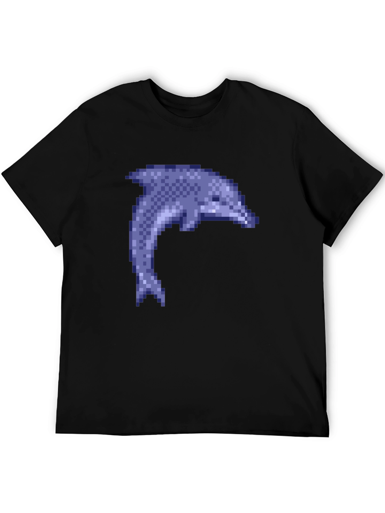 Pixel Dolphin Black T-Shirt