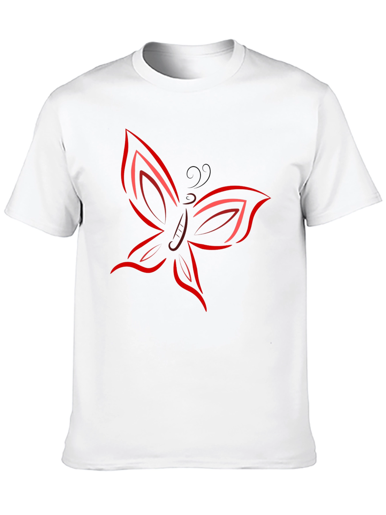 Butterfly Graphic T-Shirt - Bold Red Design