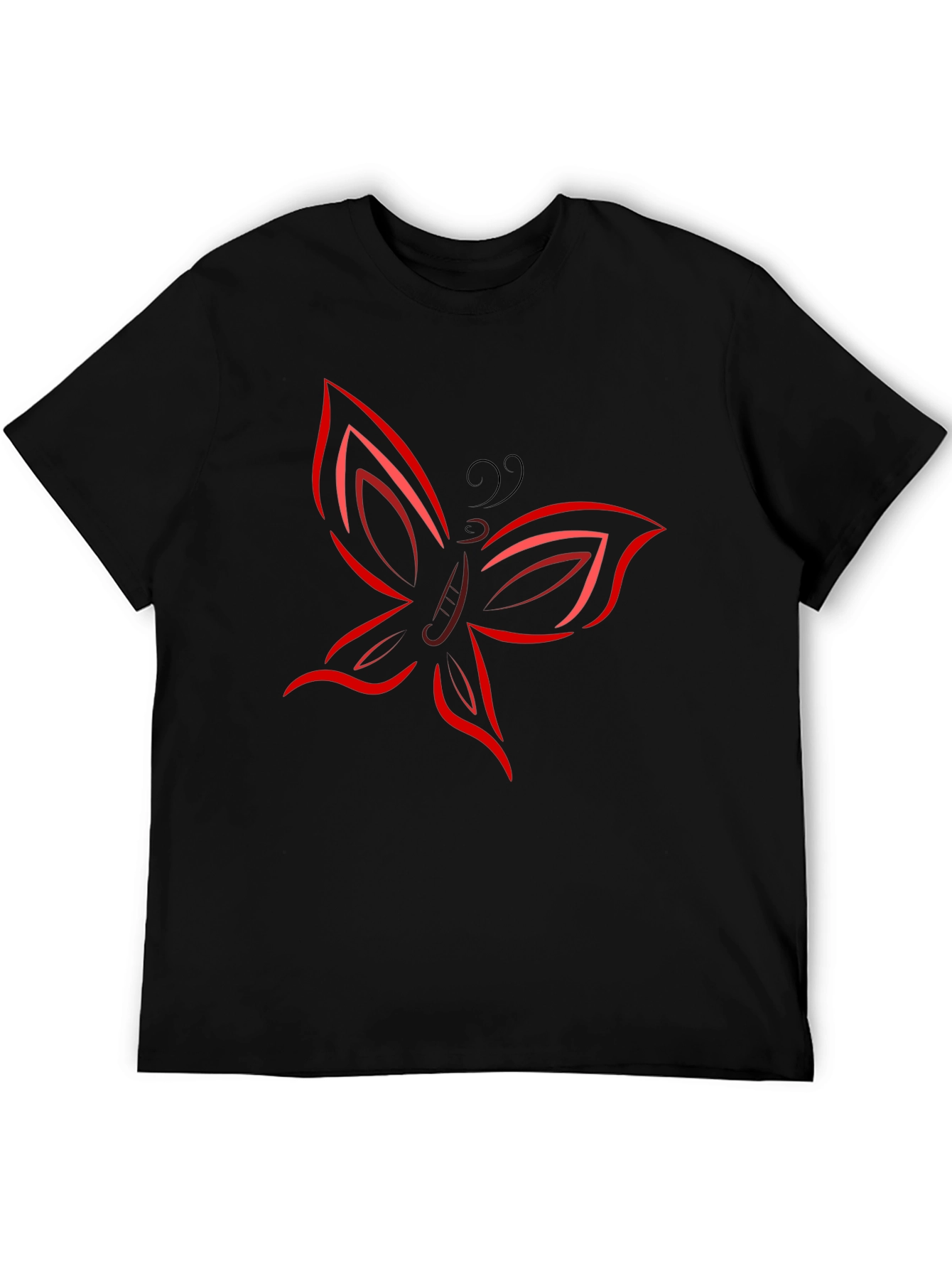 Butterfly Graphic T-Shirt - Bold Red Design
