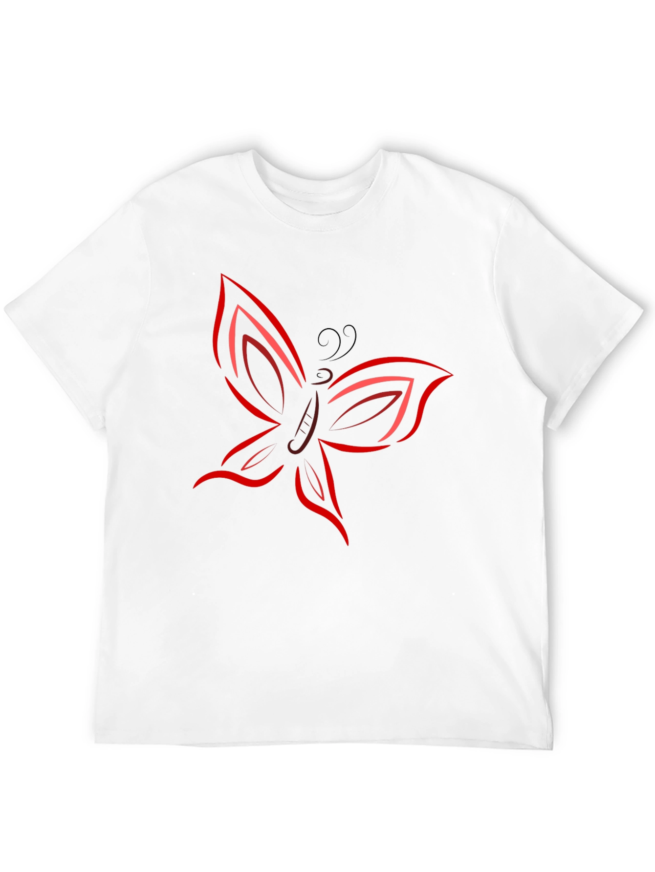 Butterfly Graphic T-Shirt - Bold Red Design
