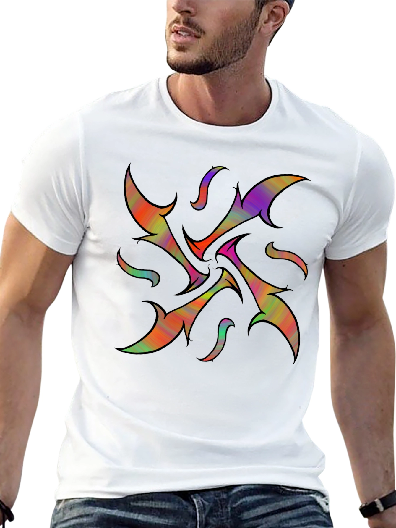 Abstract Psychedelic Black T-Shirt