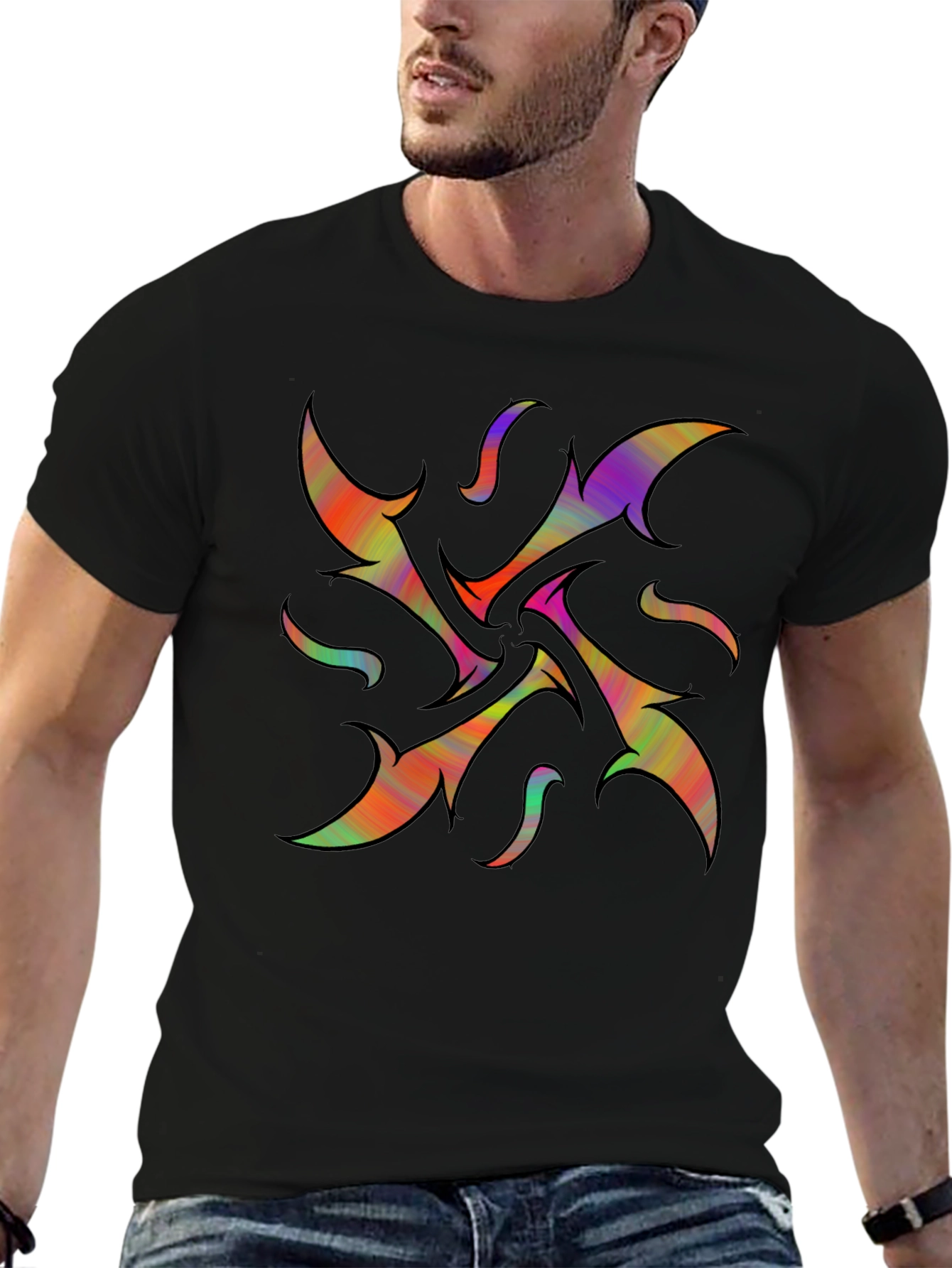Abstract Psychedelic Black T-Shirt