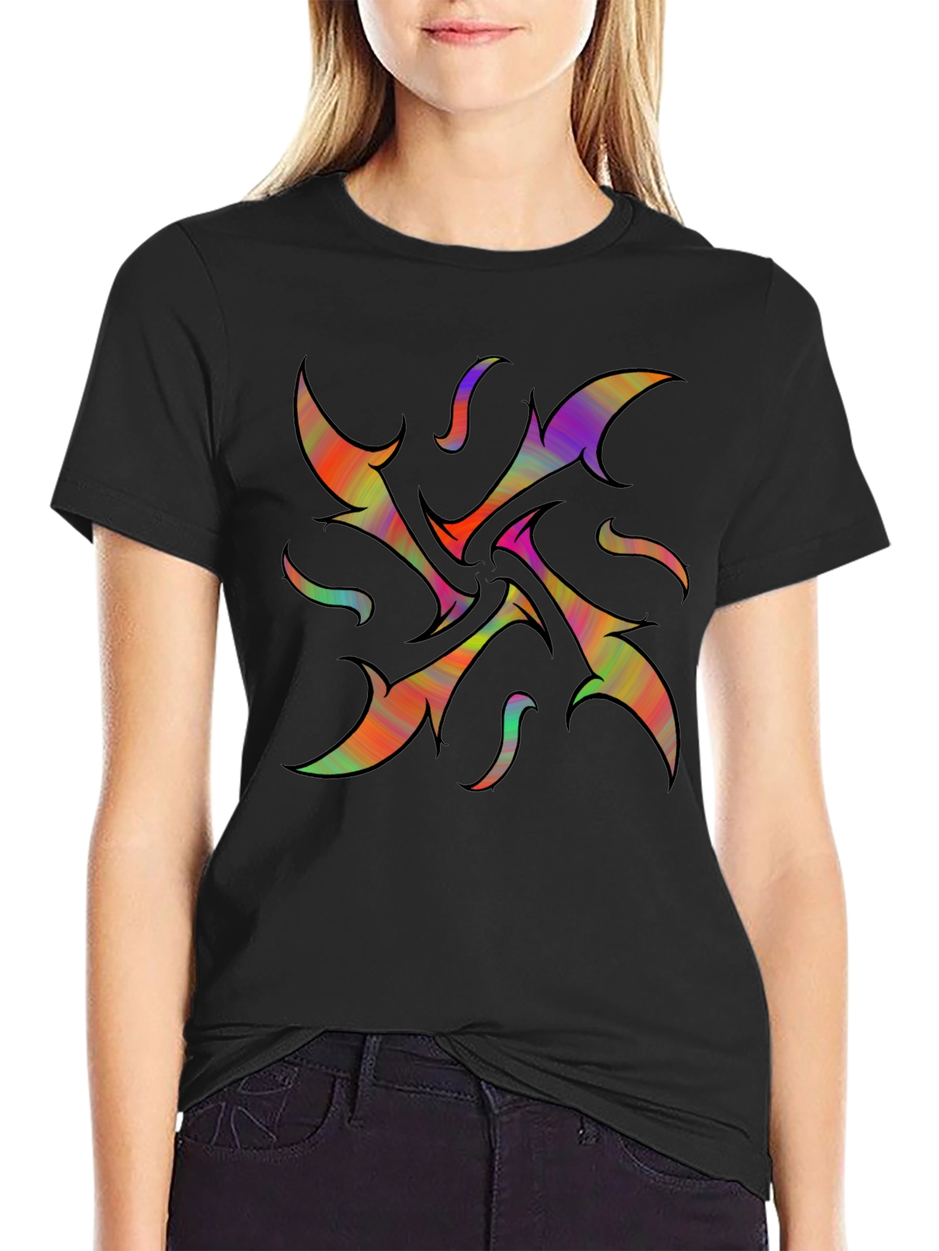 Abstract Psychedelic Black T-Shirt
