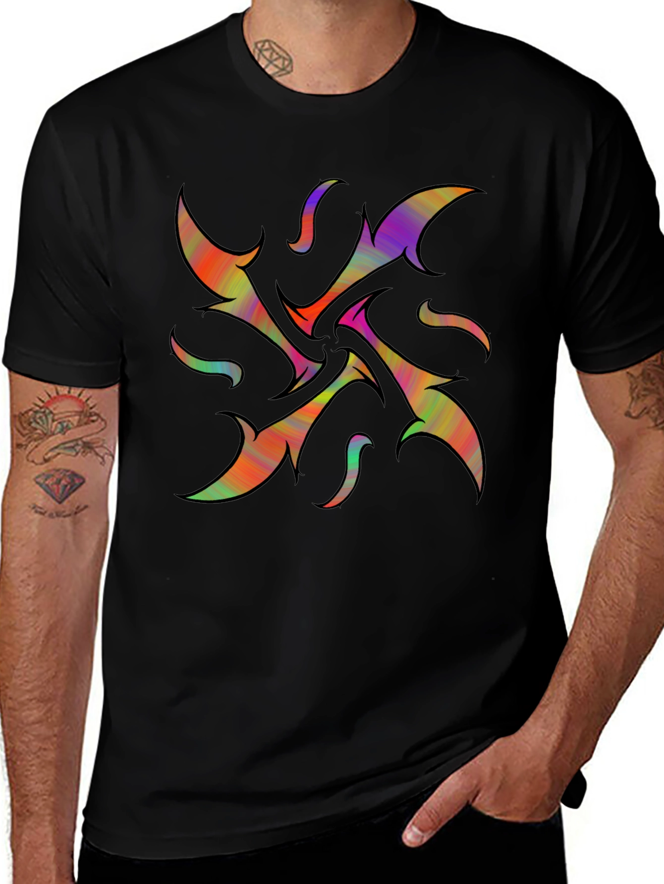Abstract Psychedelic Black T-Shirt