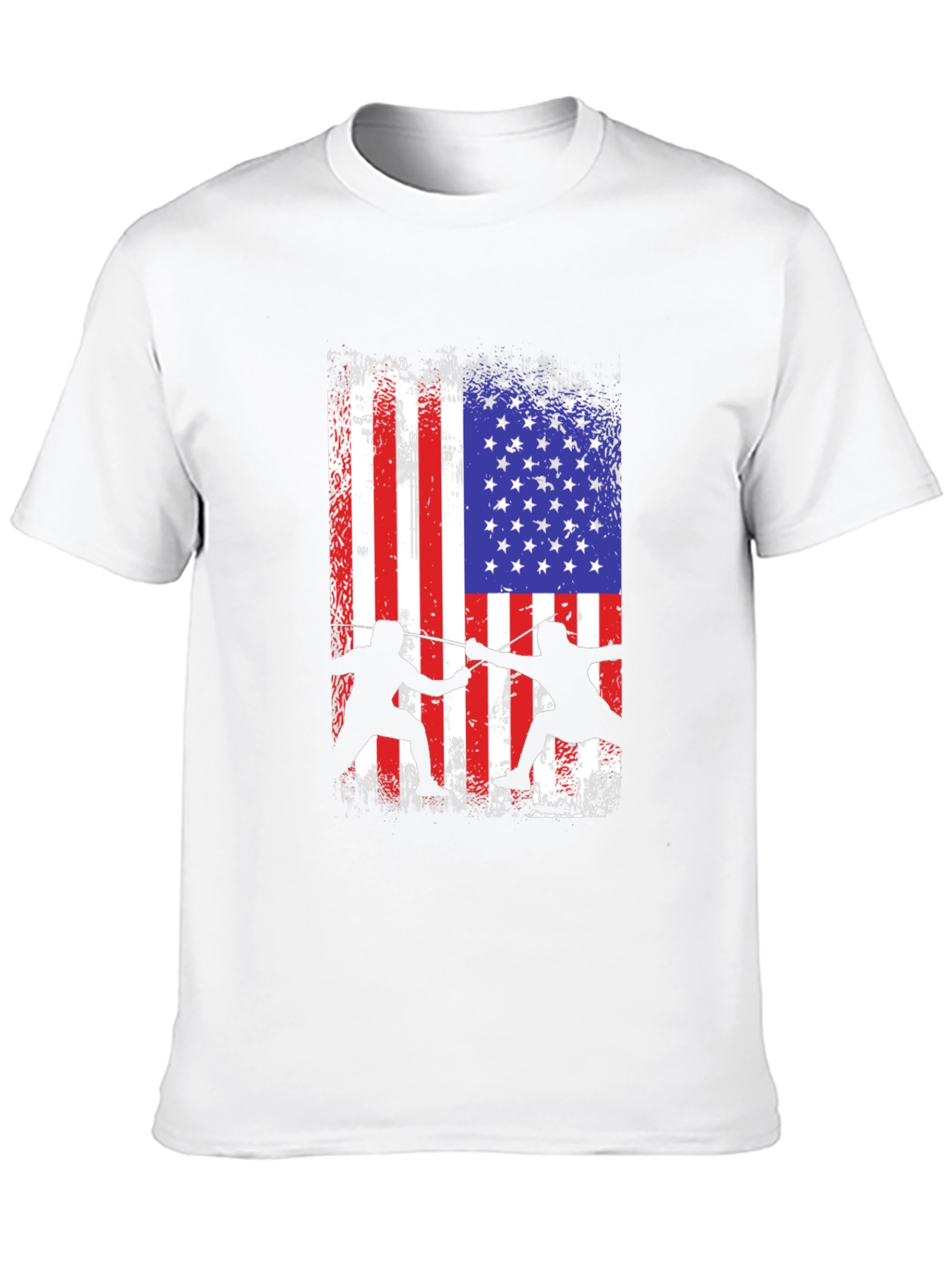 Fencing USA Flag Graphic T-Shirt