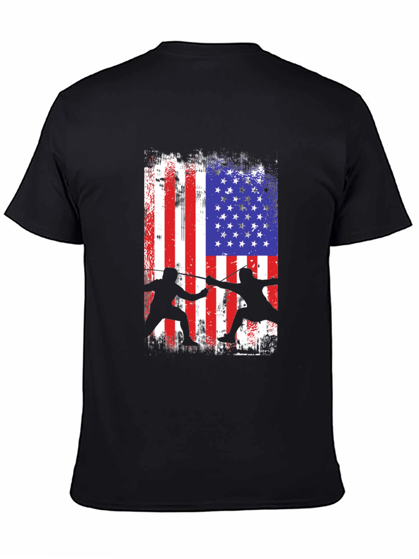 Fencing USA Flag Graphic T-Shirt