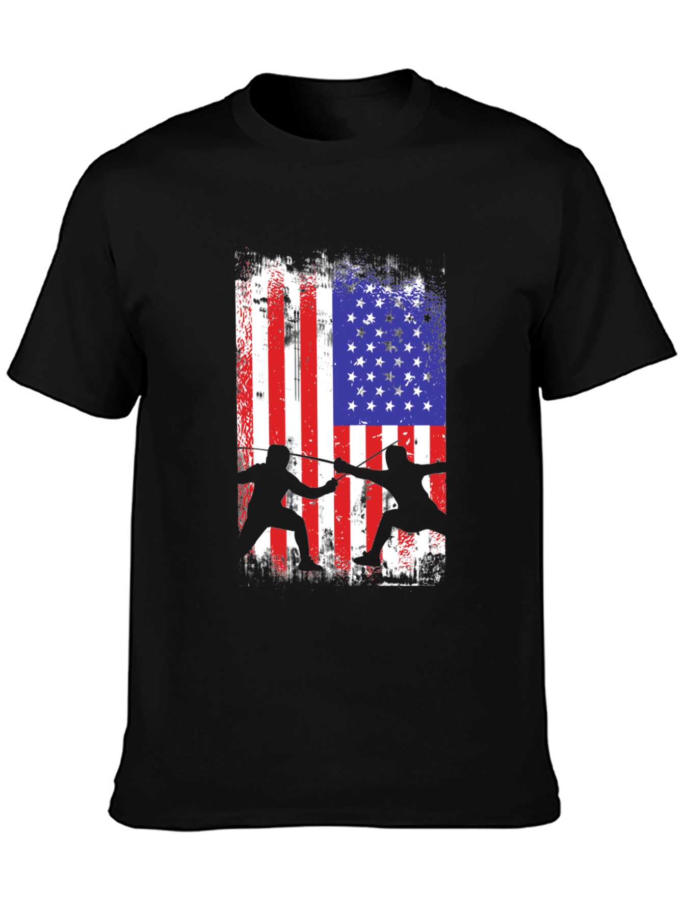 Fencing USA Flag Graphic T-Shirt