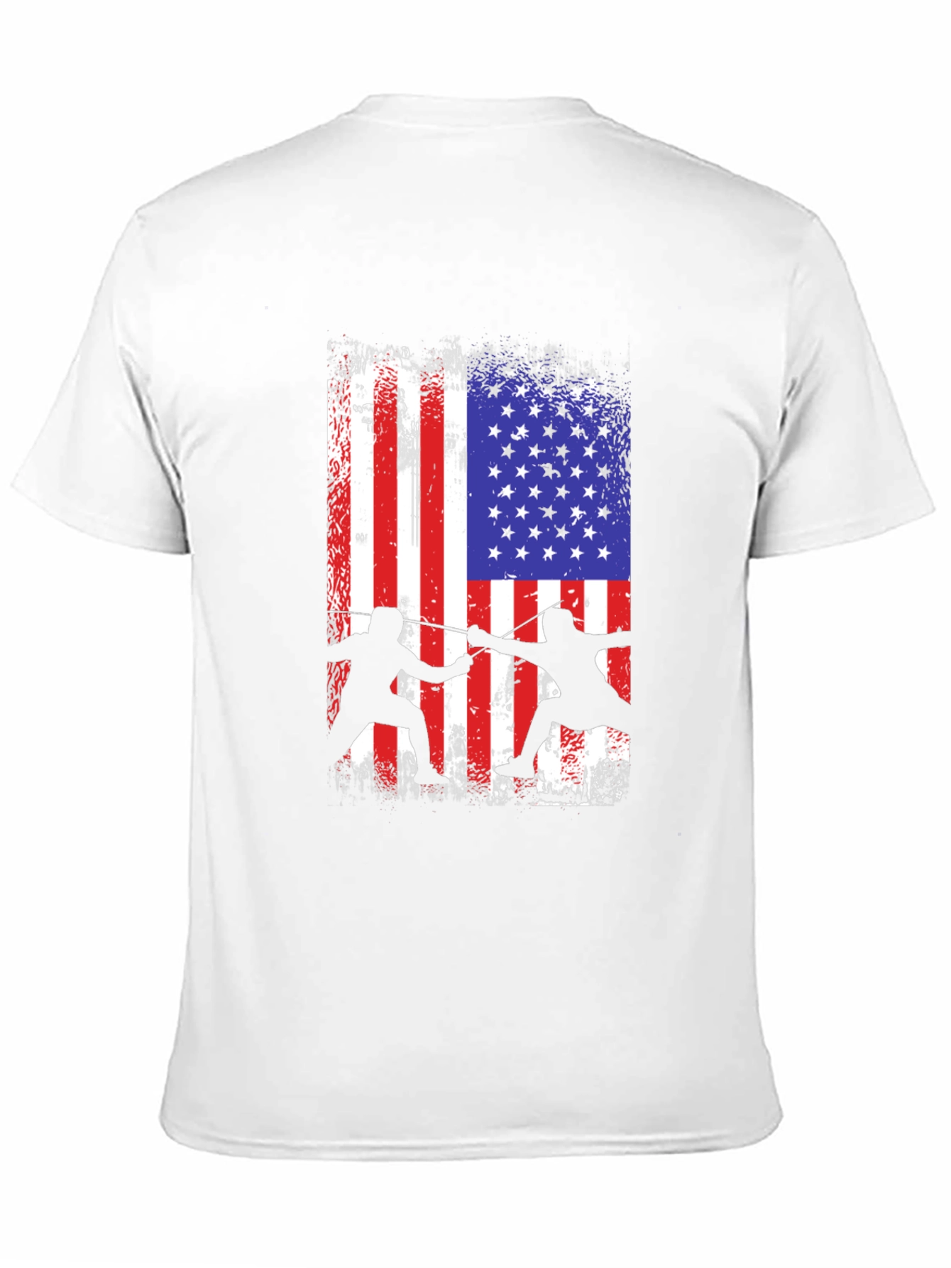 Fencing USA Flag Graphic T-Shirt