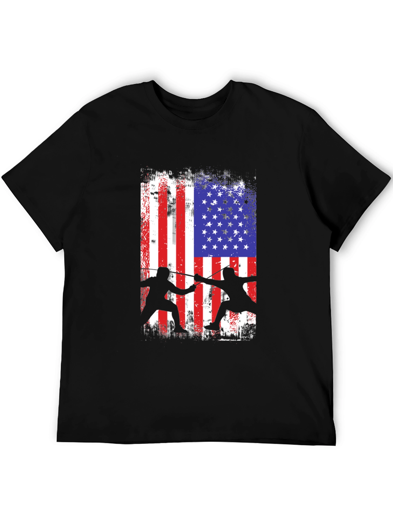Fencing USA Flag Graphic T-Shirt