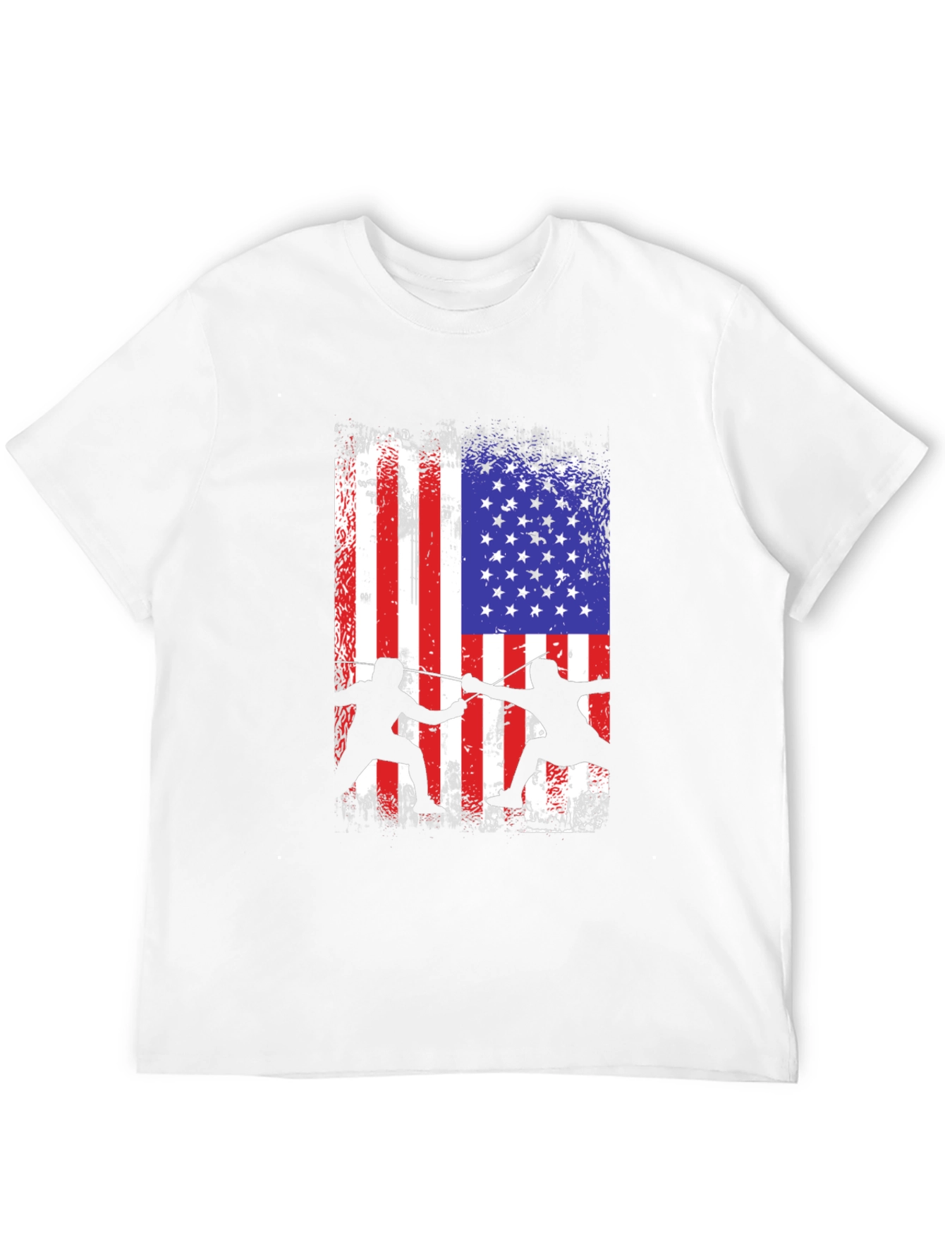 Fencing USA Flag Graphic T-Shirt