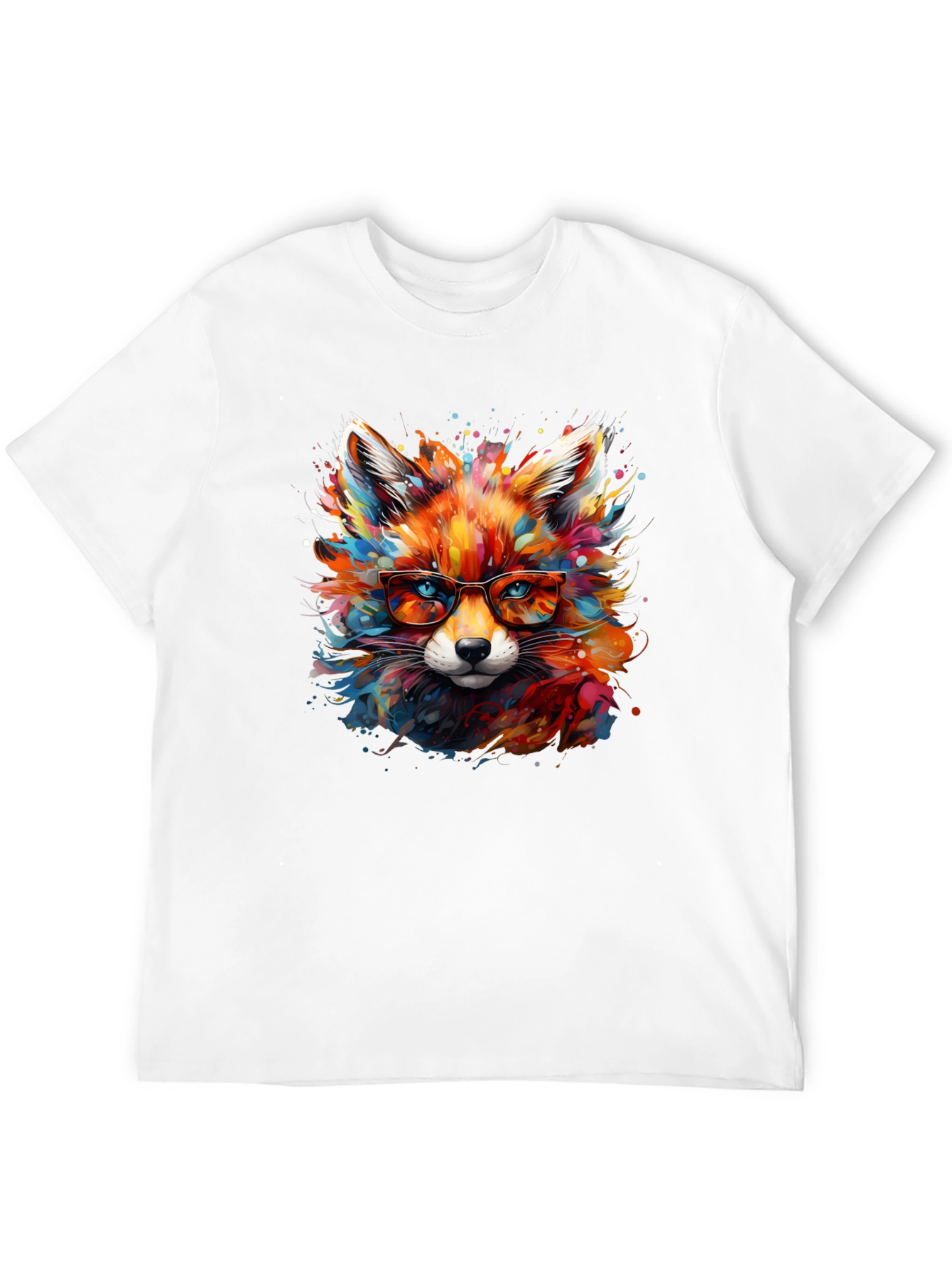 Colorful Fox Art T-Shirt