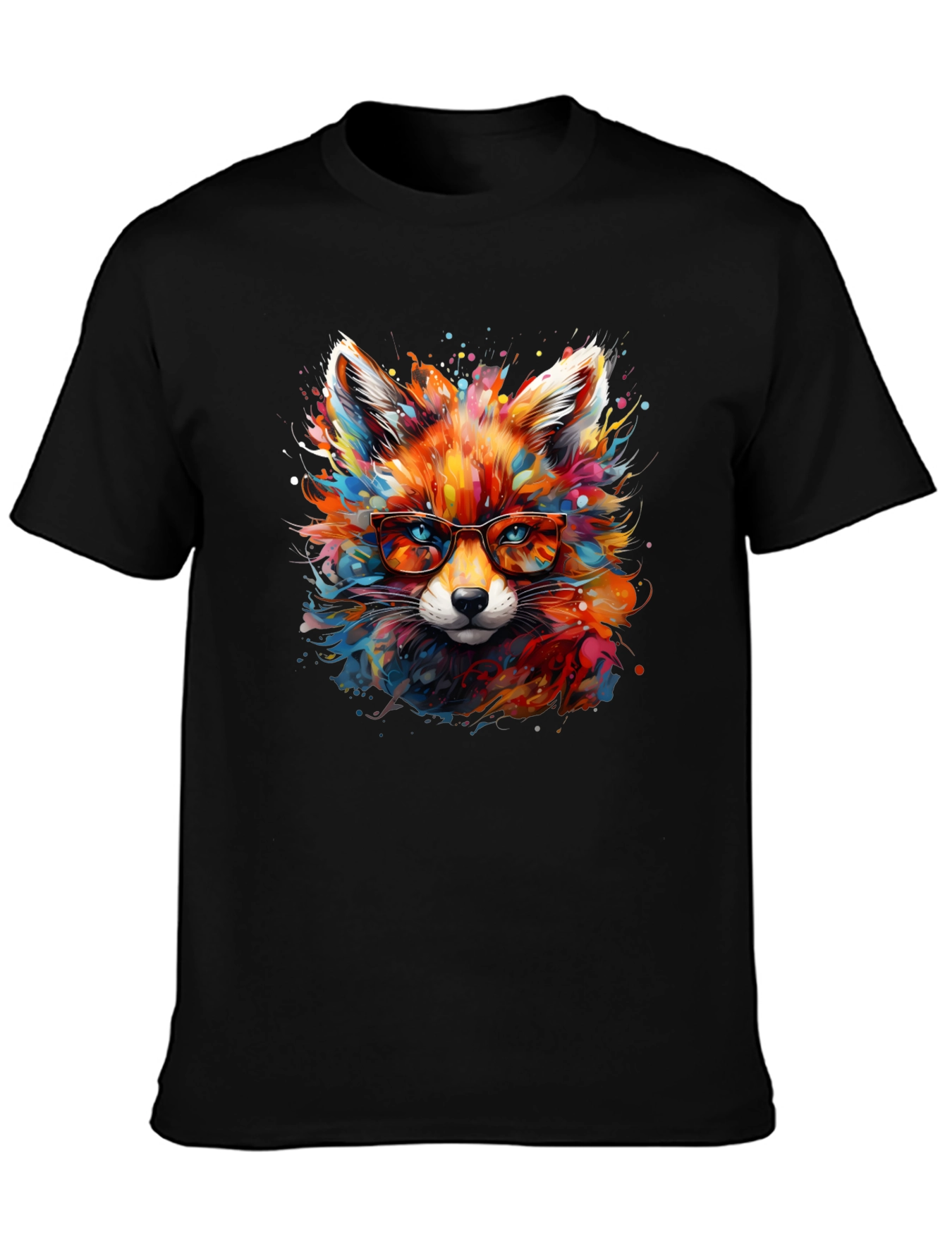 Colorful Fox Art T-Shirt