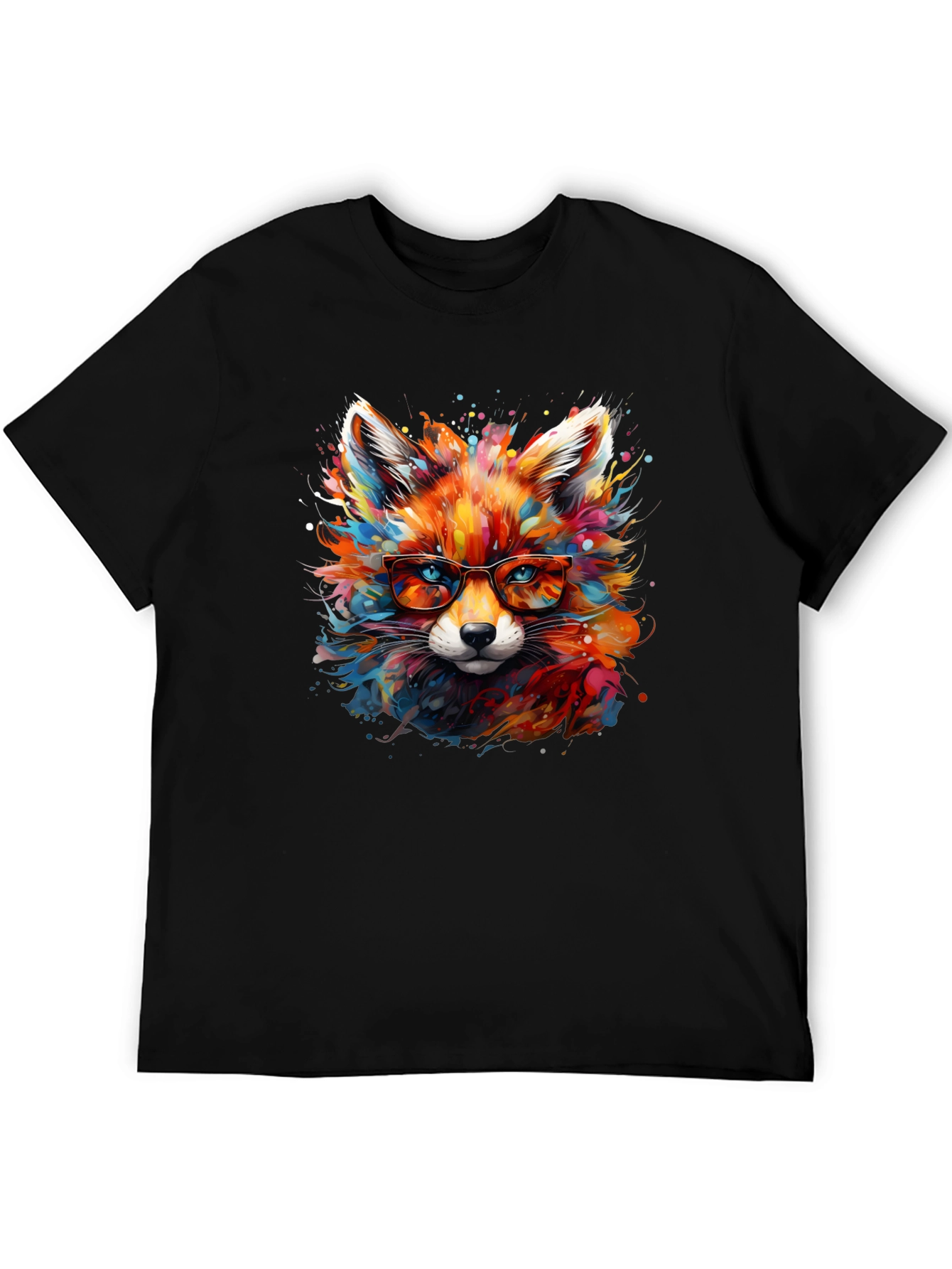 Colorful Fox Art T-Shirt