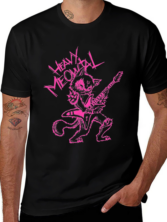 Heavy Meowtal T-Shirt - Rocker Cat Graphic Tee